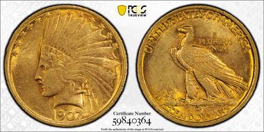 1907 $10 Indian MS61