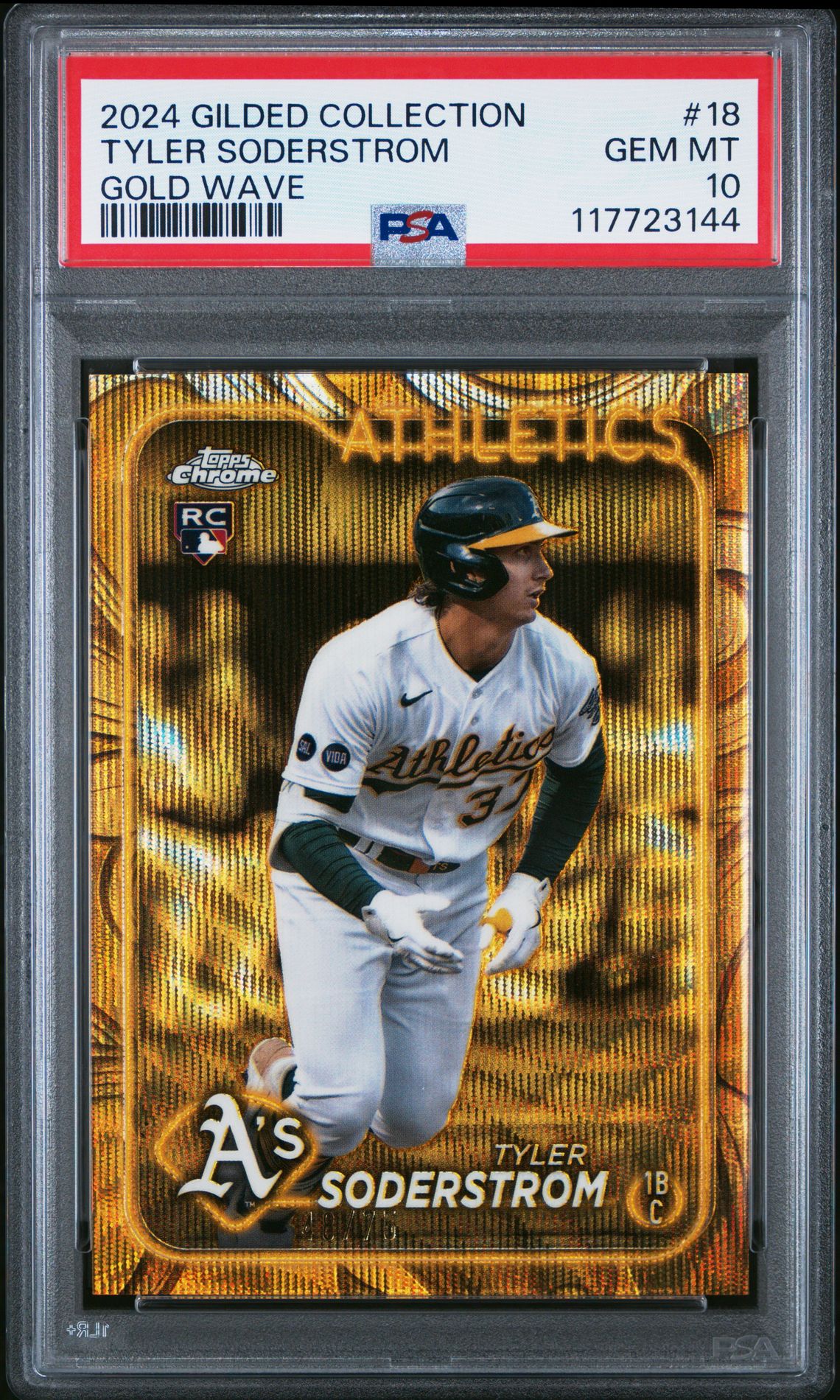 2024 Topps TOPPS GILDED COLLECTION GOLD WAVE #18 Tyler Soderstrom front