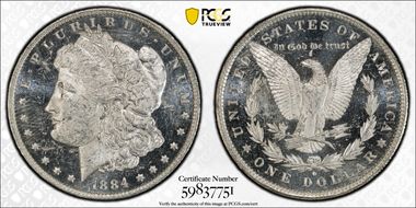 1884-O $1 MS62DMPL