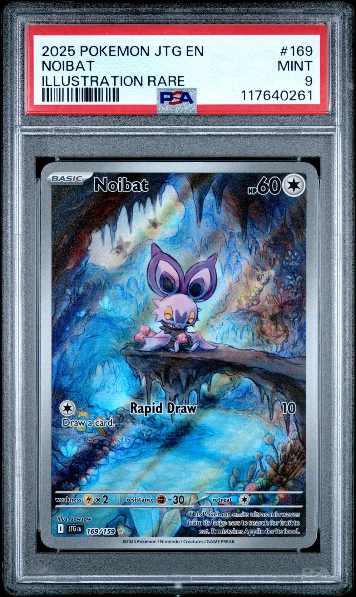 2025 Pokemon Jtg En-Journey Together Noibat #169 (Illustration Rare) Mint 9 front