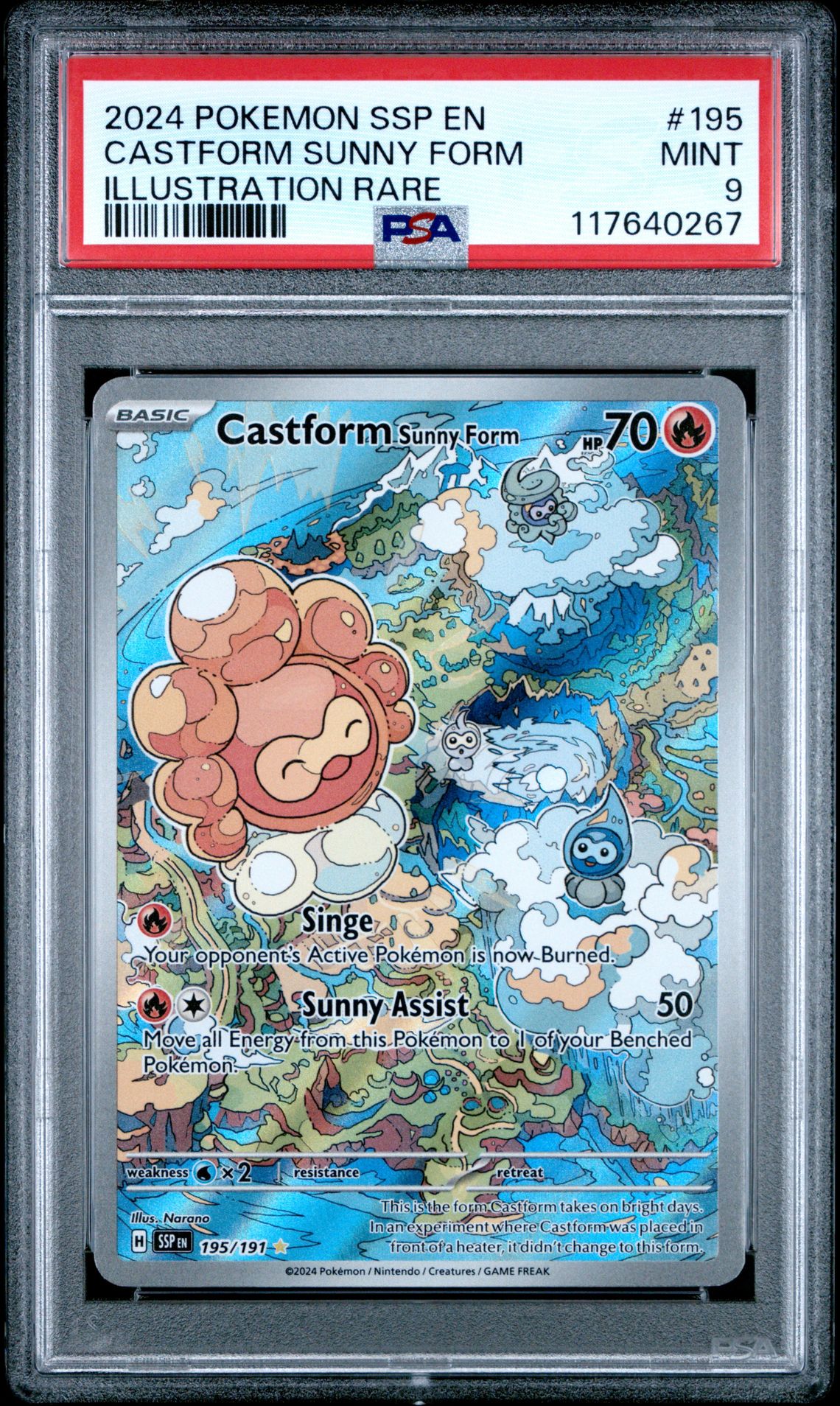 2024 Pokemon Ssp En-Surging Sparks Castform Sunny Form #195 (Illustration Rare) Mint 9 front