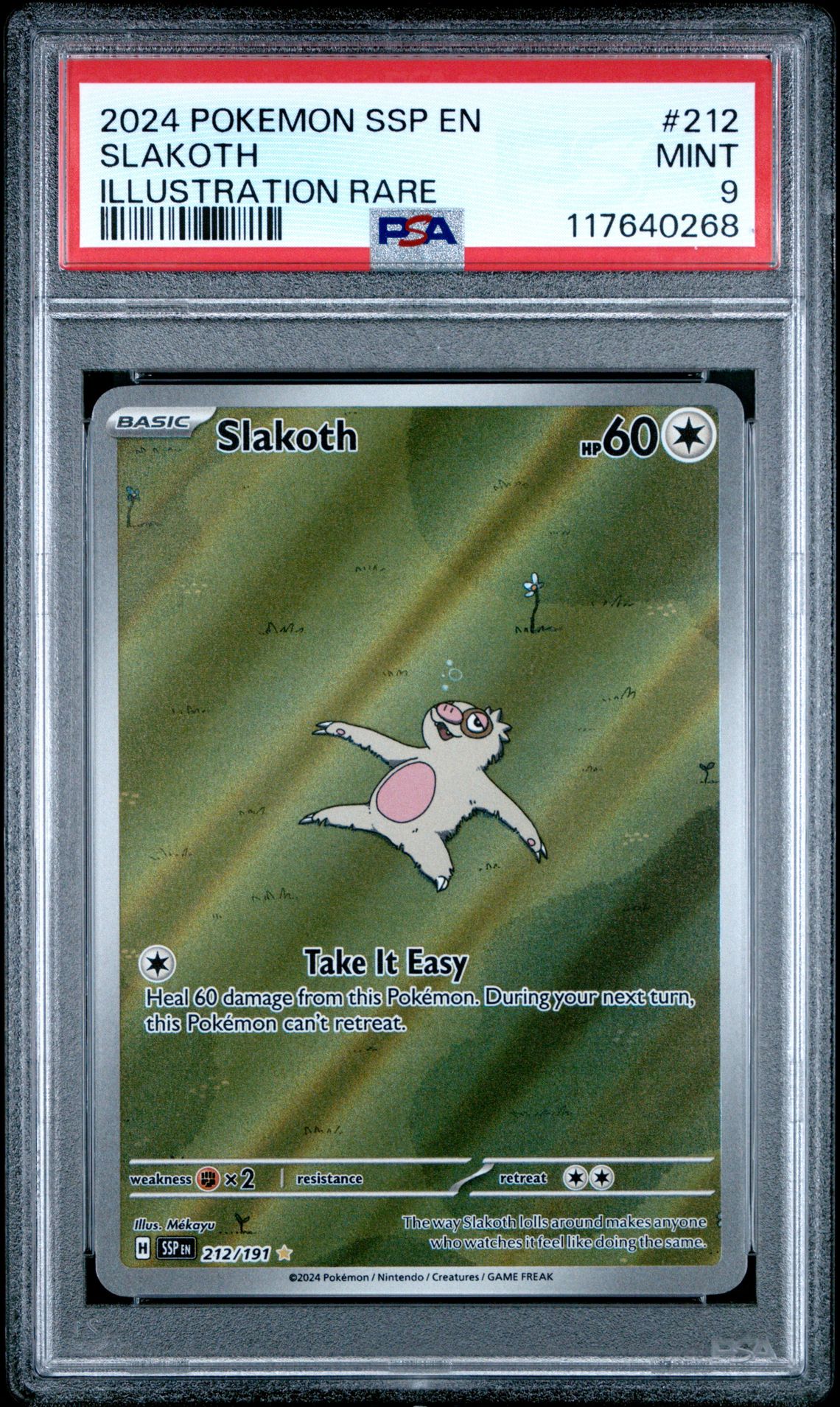 2024 Pokemon Ssp En-Surging Sparks Slakoth #212 (Illustration Rare) Mint 9 front