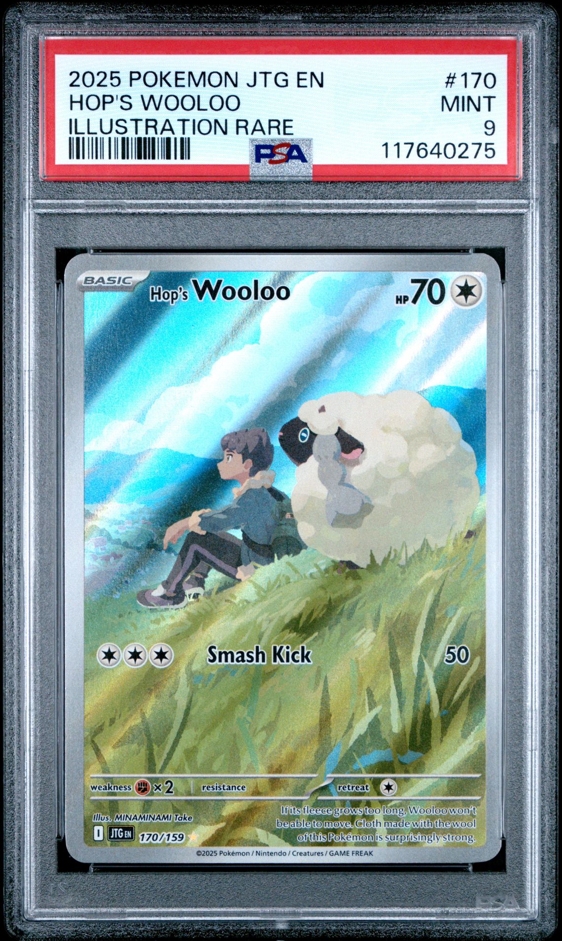 2025 Pokemon Jtg En-Journey Together Hop's Wooloo #170 (Illustration Rare) Mint 9 front