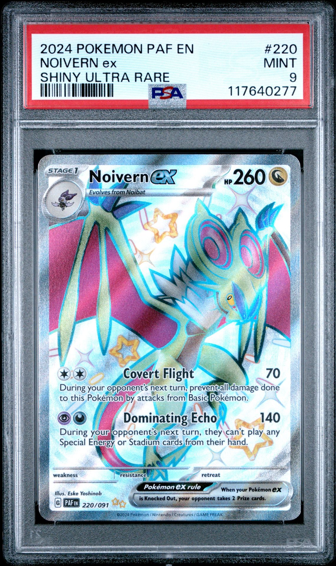 2024 Pokemon Paf En-Paldean Fates Noivern Ex #220 (Shiny Ultra Rare) Mint 9 front