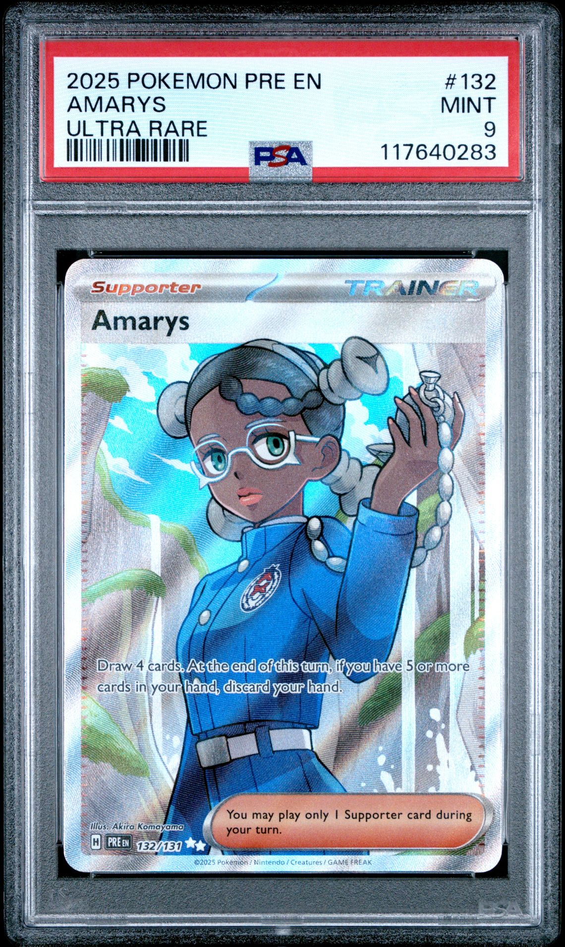 2025 Pokemon Pre En-Prismatic Evolutions Amarys #132 (Ultra Rare) Mint 9 front