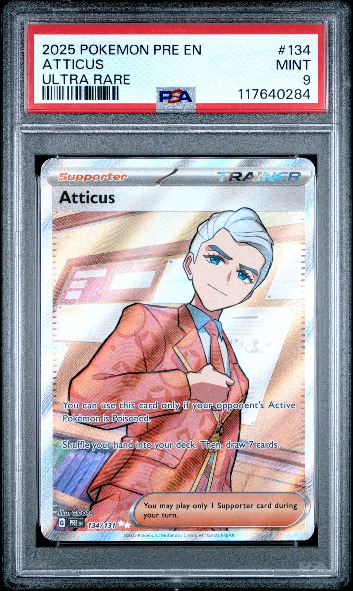 2025 Pokemon Pre En-Prismatic Evolutions Atticus #134 (Ultra Rare) Mint 9 front