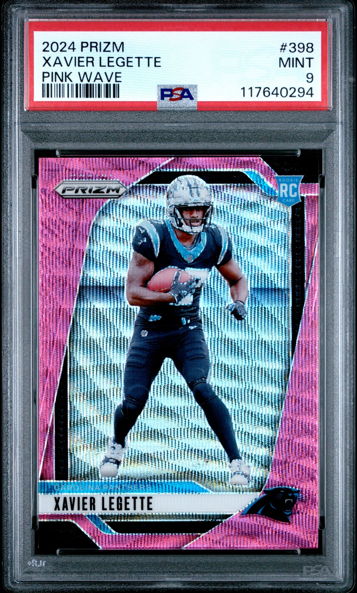 2024 Panini Prizm Xavier Legette #398 (Pink Wave) Mint 9 front