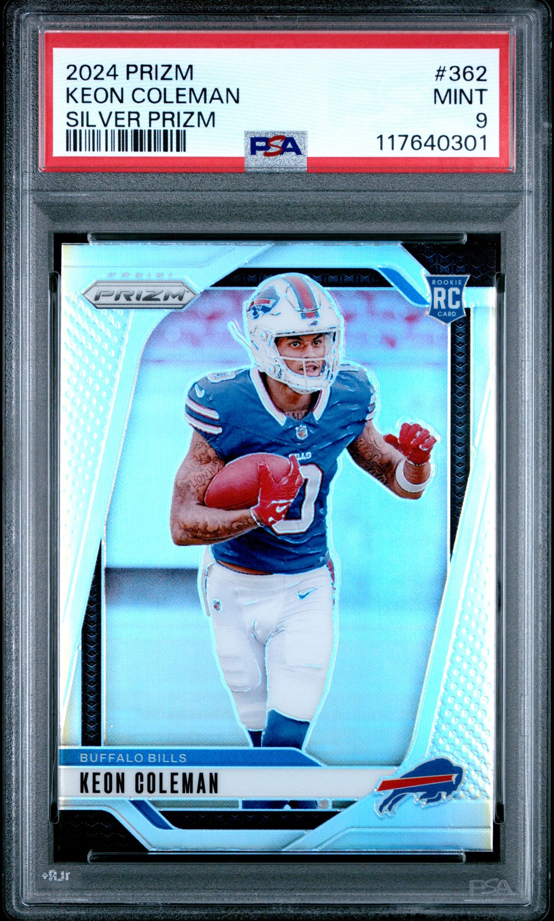 2024 Panini Prizm Keon Coleman #362 (Silver Prizm) Mint 9 front