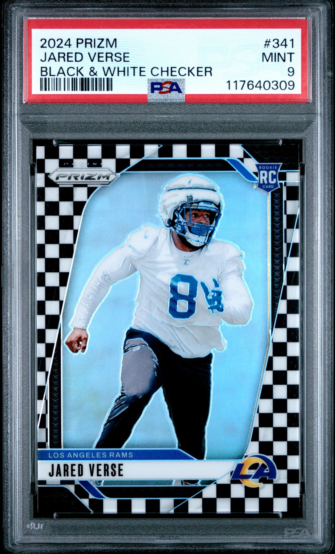2024 Panini Prizm Jared Verse #341 (Black & White Checker) Mint 9 front