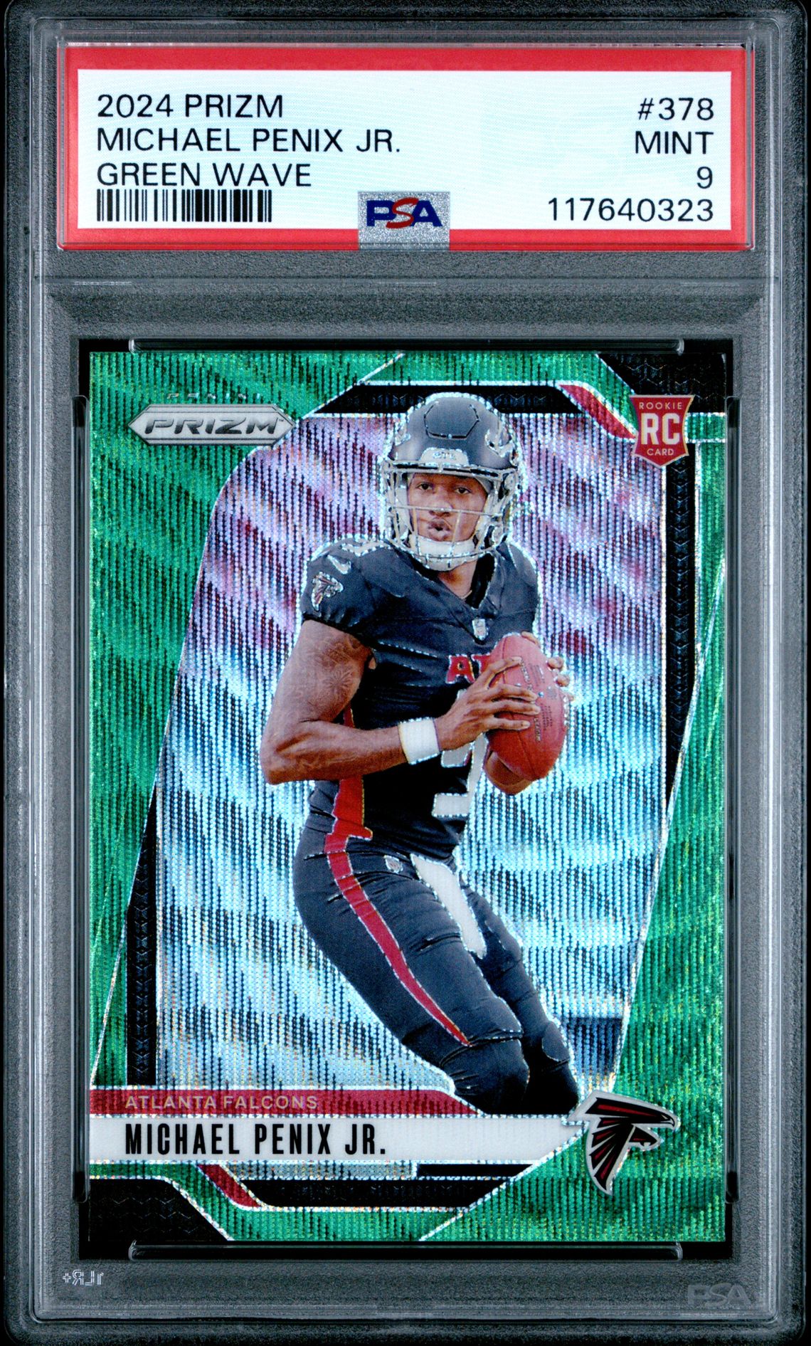 2024 Panini Prizm Michael Penix Jr. #378 (Green Wave) Mint 9 front