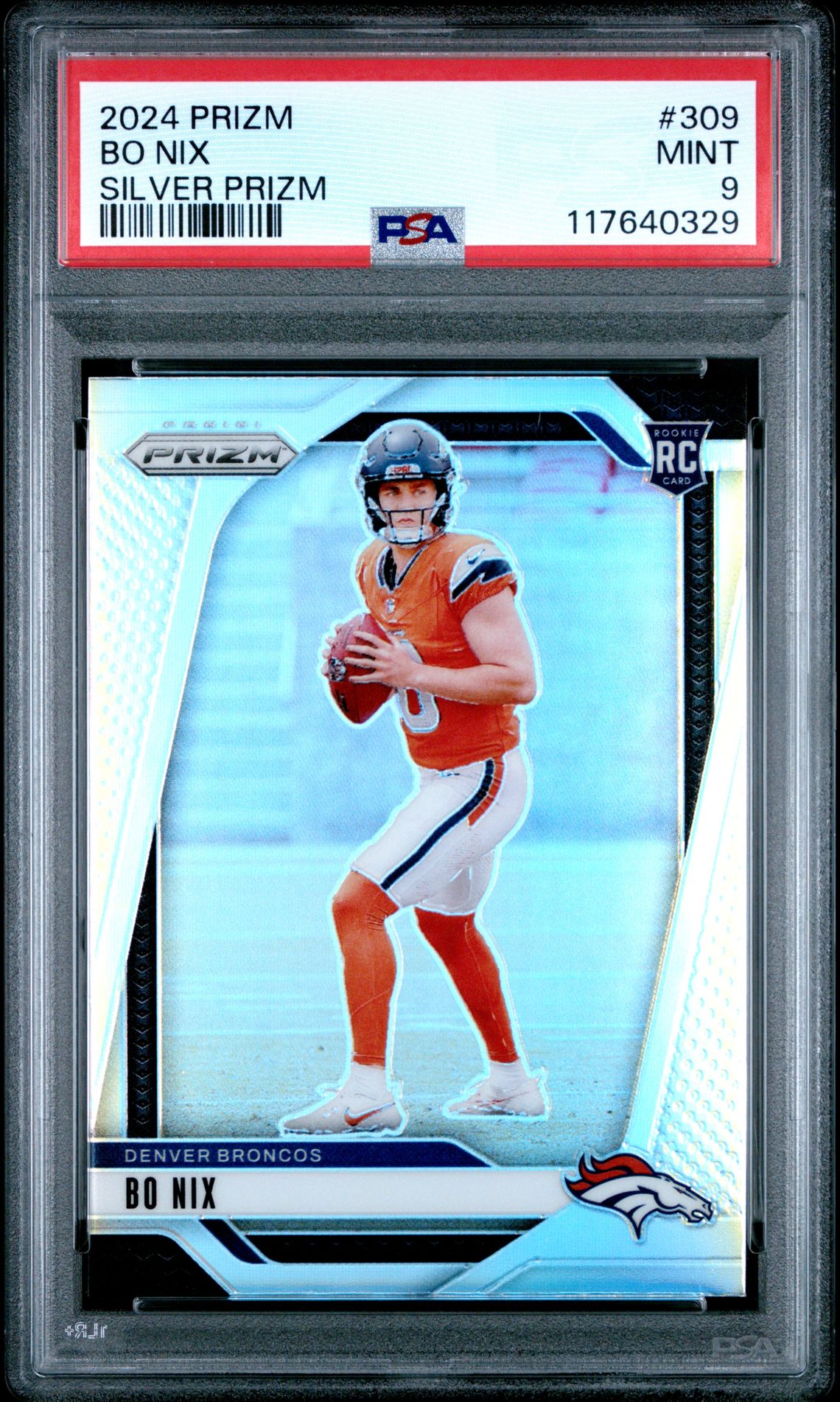 2024 Panini Prizm Bo Nix #309 (Silver Prizm) Mint 9 front
