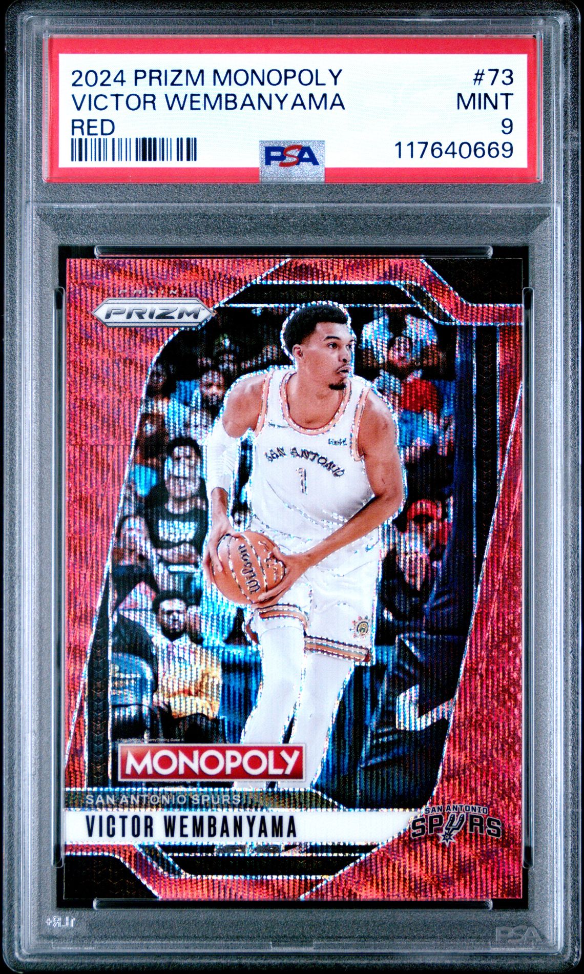 2024 Panini Prizm Monopoly Victor Wembanyama #73 (Red) Mint 9 front
