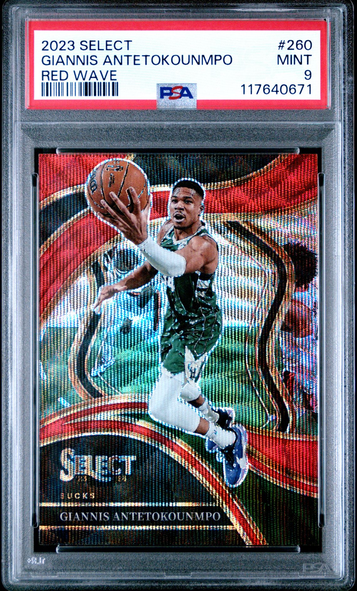 2023 Panini Select Giannis Antetokounmpo #260 (Red Wave) Mint 9 front