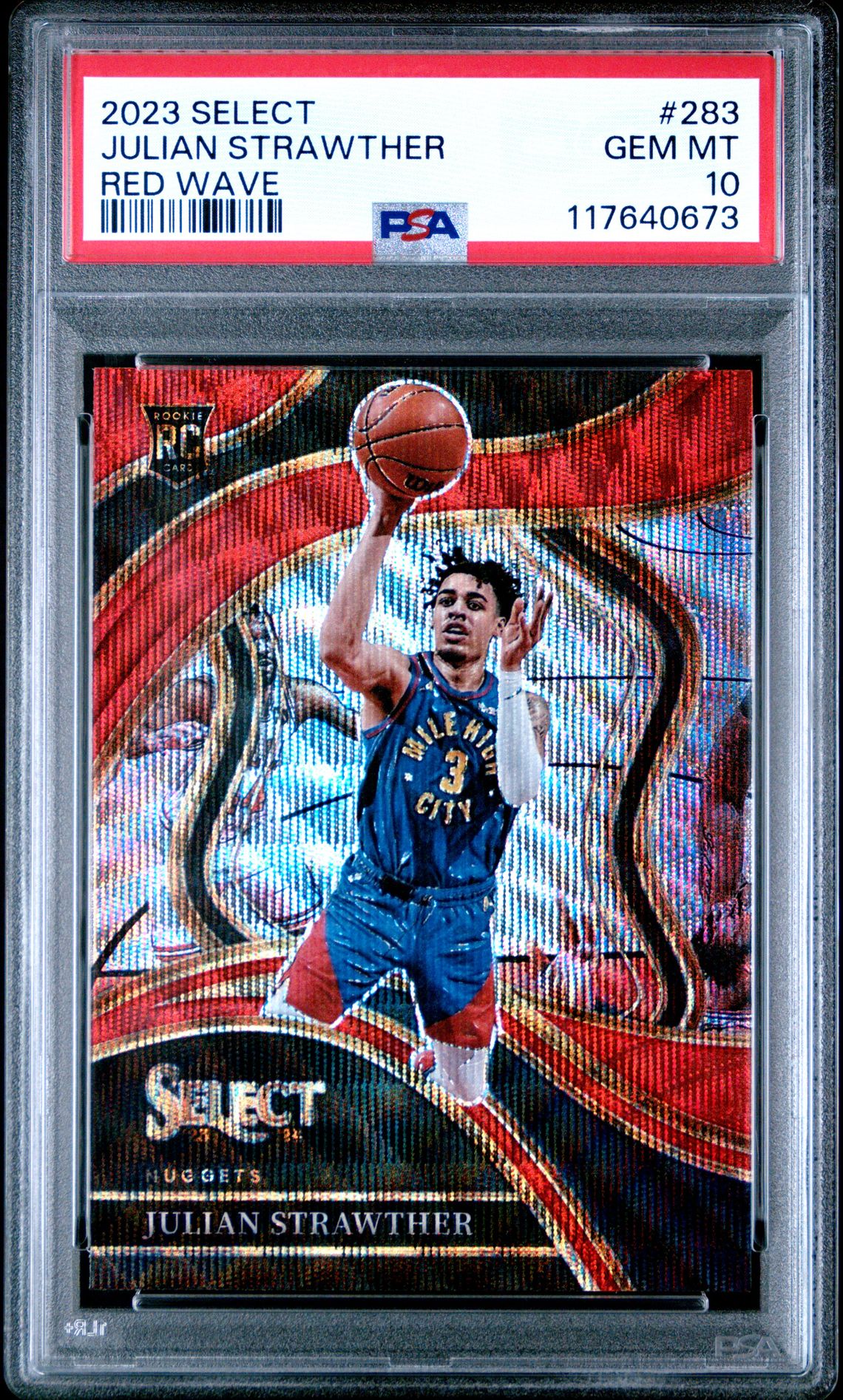 2023 Panini Select Julian Strawther #283 (Red Wave) Gem Mt 10 front