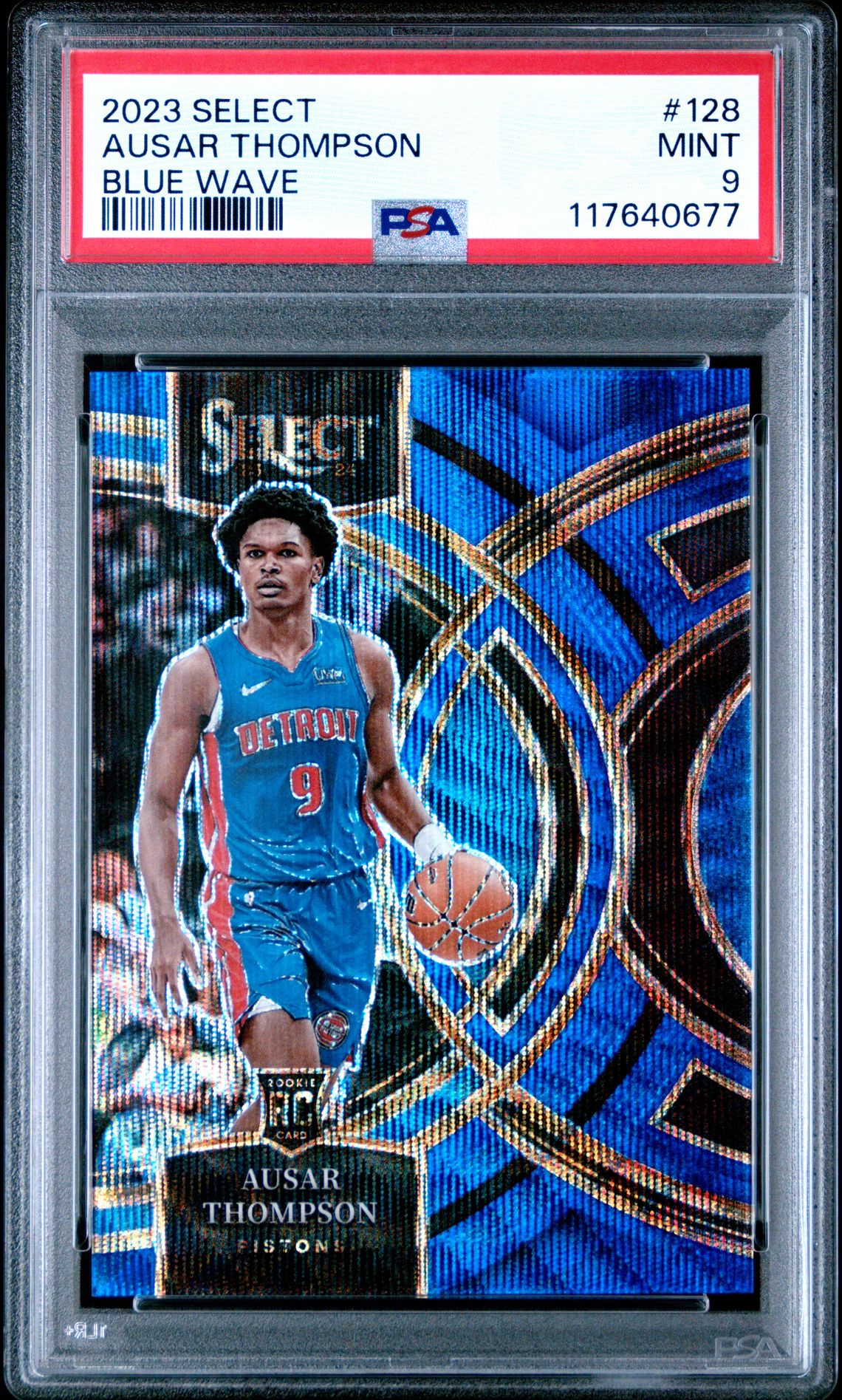 2023 Panini Select Ausar Thompson #128 (Blue Wave) Mint 9 front