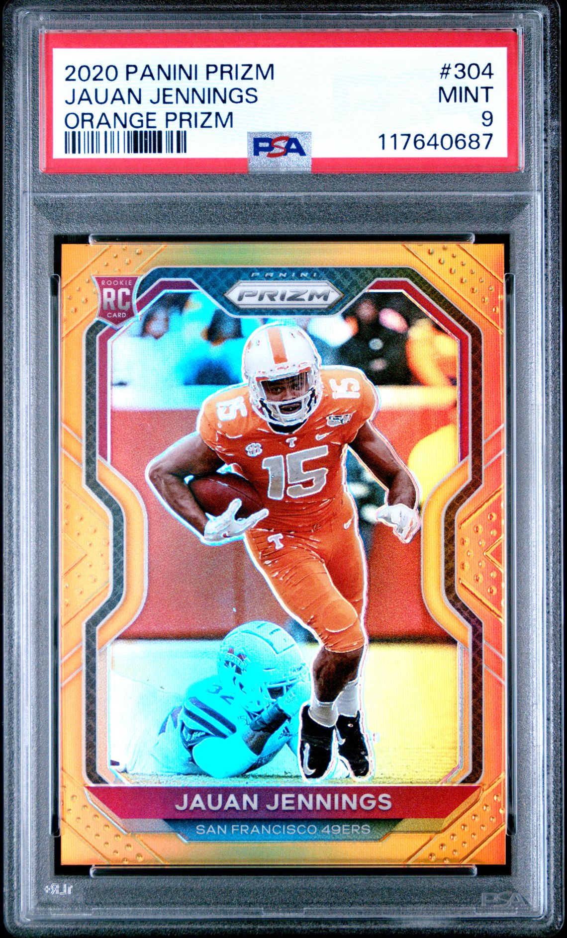 2020 Panini Prizm Jauan Jennings #304 (Orange Prizm) Mint 9 front