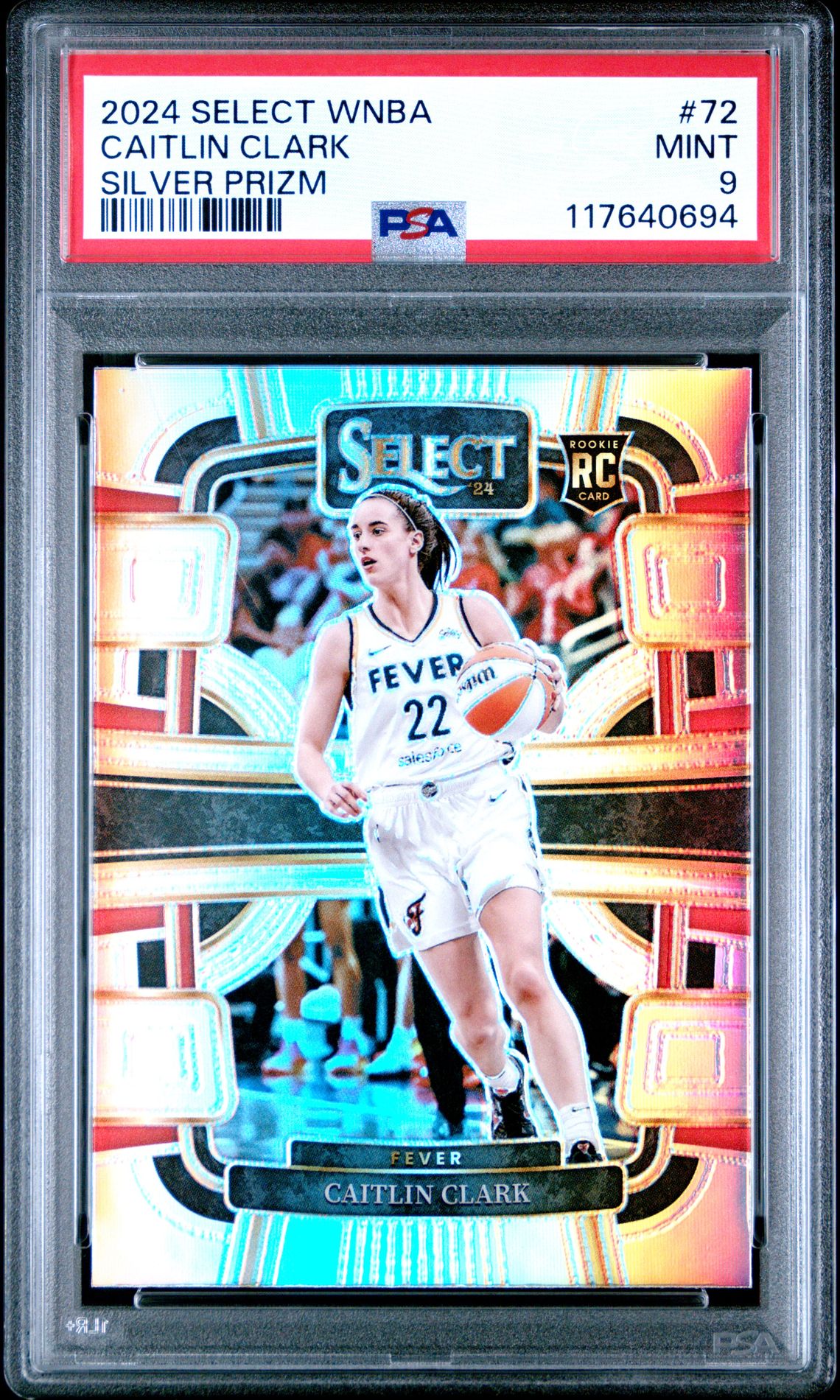 2024 Panini Select Wnba Caitlin Clark #72 (Silver Prizm) Mint 9 front