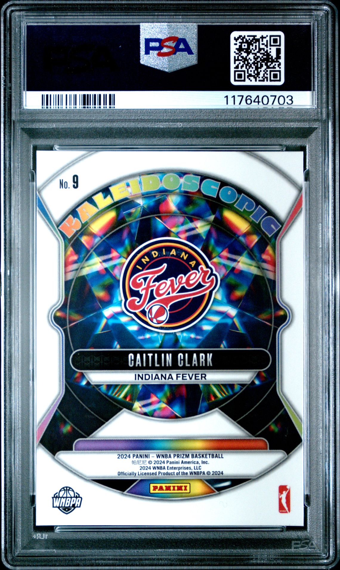 2024 Panini Prizm Wnba Kaleidoscopic Caitlin Clark #9 Mint 9 back