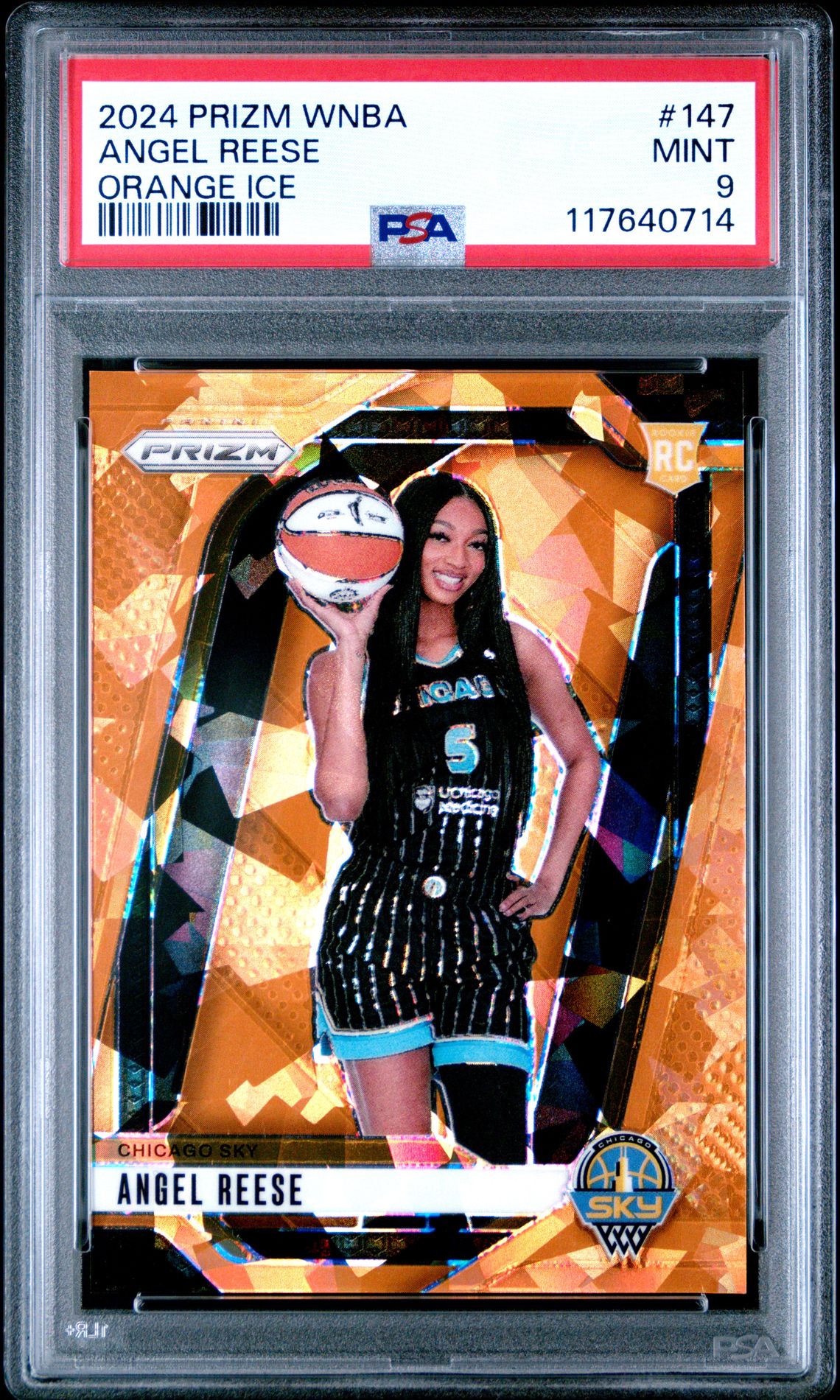 2024 Panini Prizm Wnba Angel Reese #147 (Orange Ice) Mint 9 front