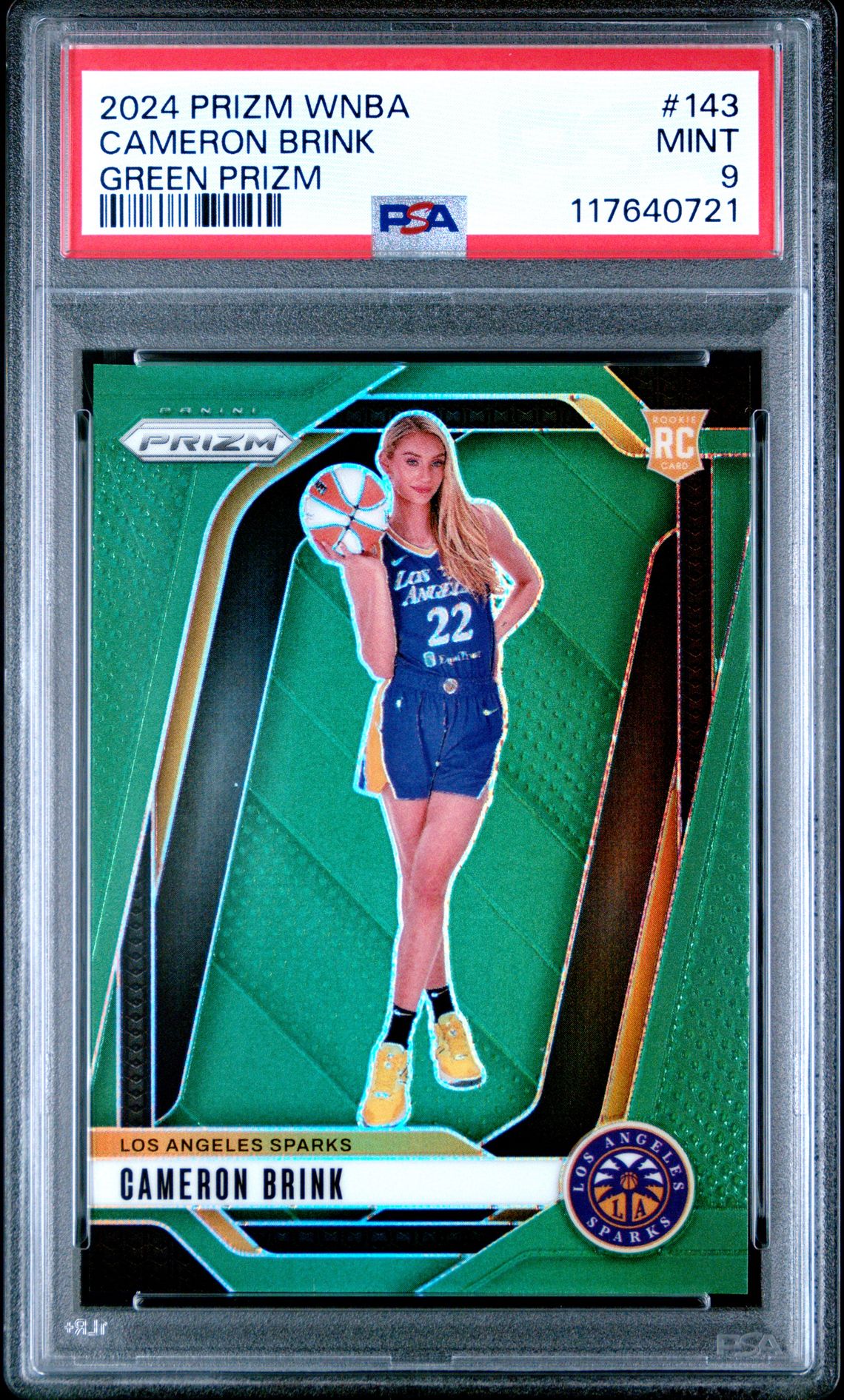 2024 Panini Prizm Wnba Cameron Brink #143 (Green Prizm) Mint 9 front