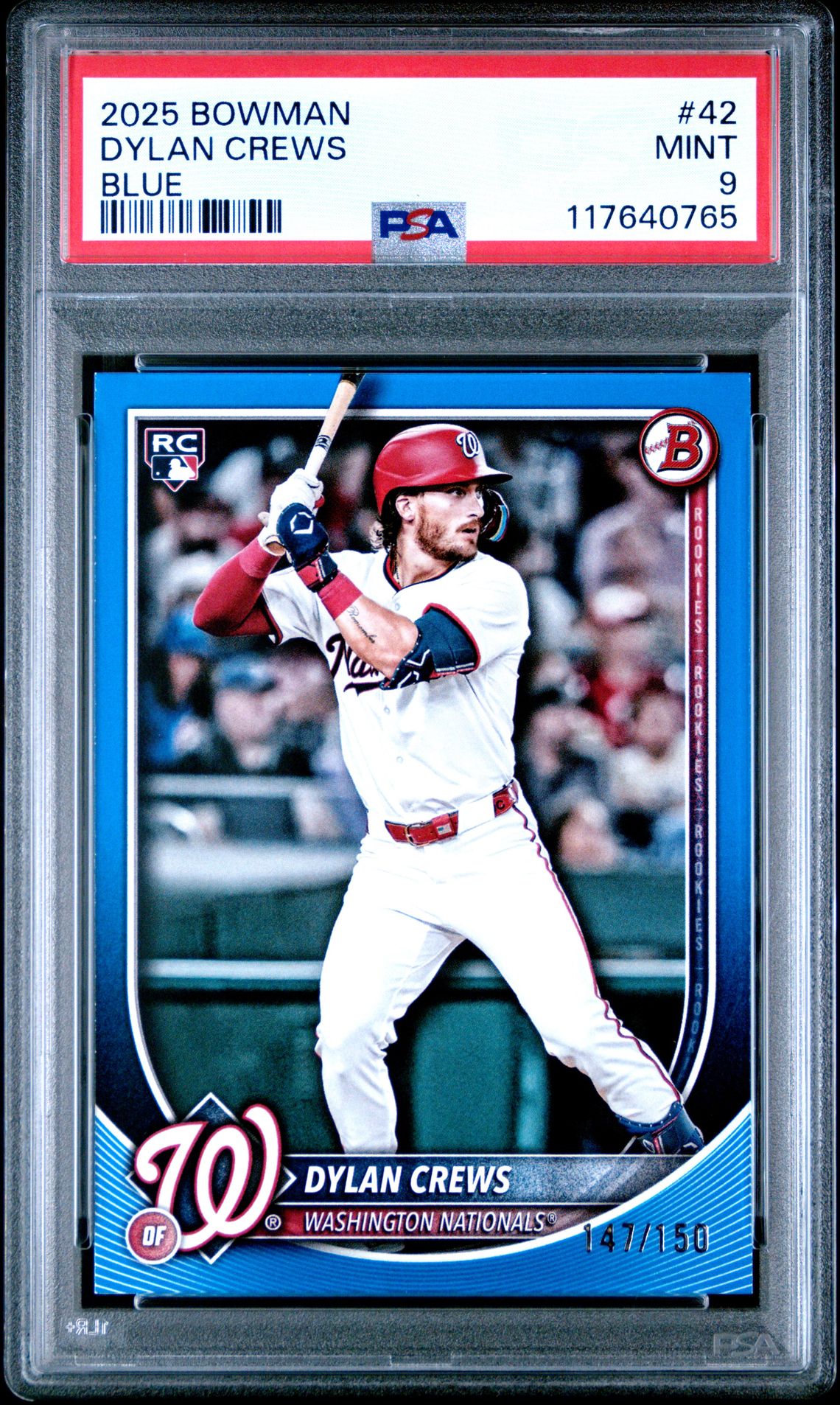 2025 Bowman Dylan Crews #42 (Blue) Mint 9 front