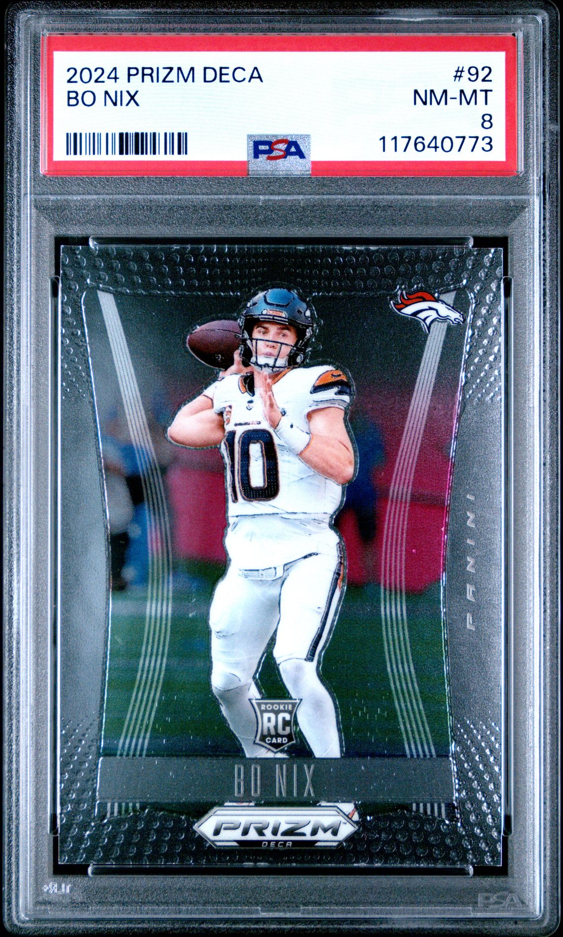 2024 Panini Prizm Deca Bo Nix #92 Nm-Mt 8 front