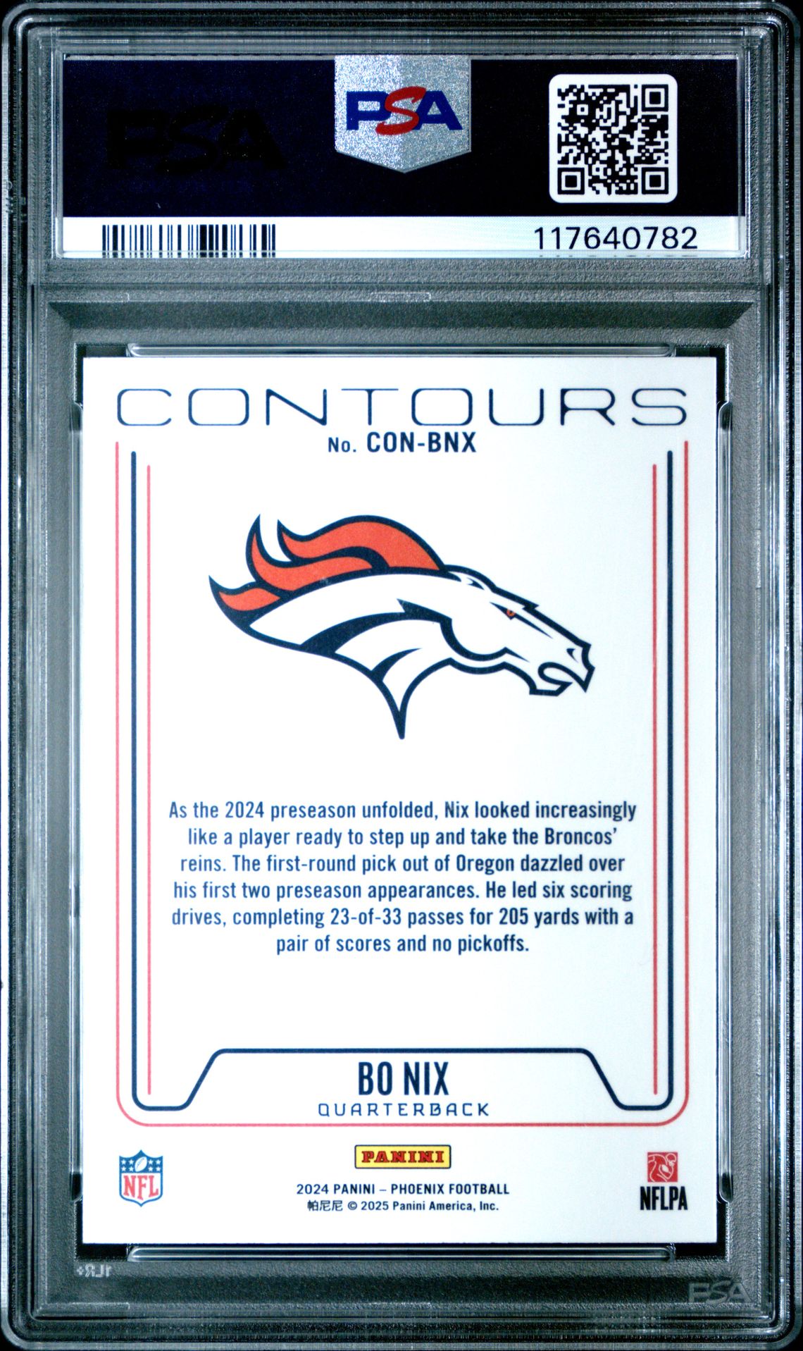 2024 Panini Phoenix Contours Bo Nix #Conbnx Mint 9 back