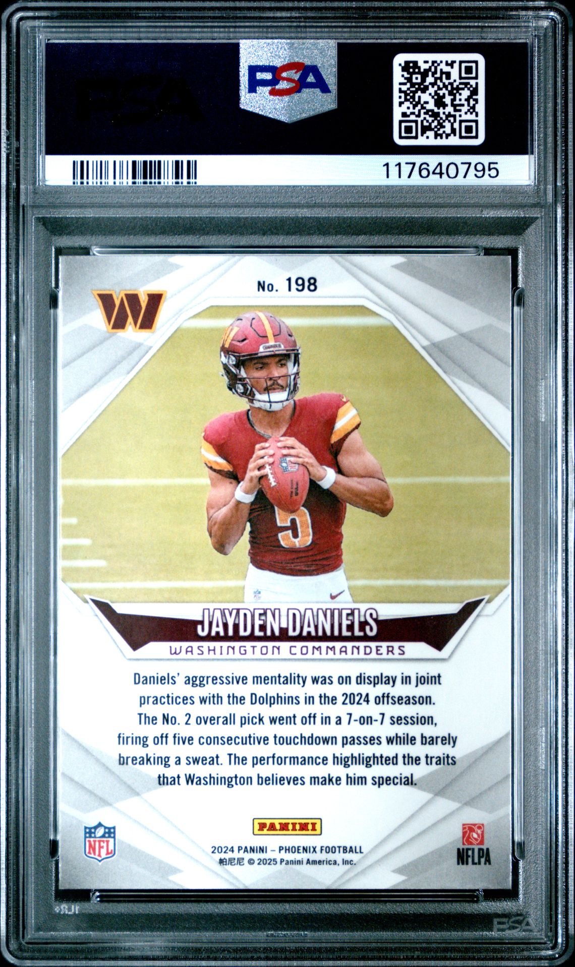 2024 Panini Phoenix Jayden Daniels #198 Mint 9 back