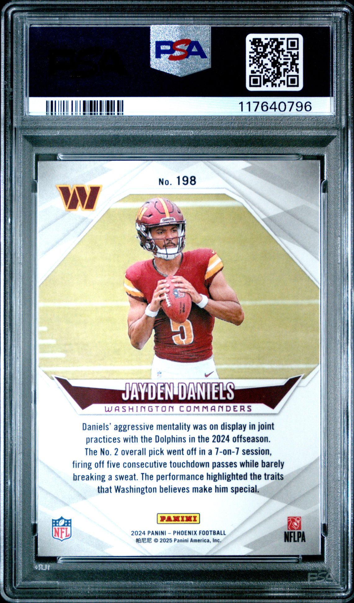 2024 Panini Phoenix Jayden Daniels #198 Mint 9 back