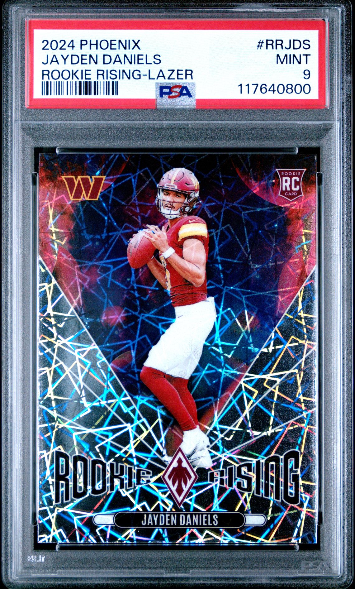 2024 Panini Phoenix Rookie Rising Jayden Daniels #Rrjds (Rookie Rising-Lazer) Mint 9 front