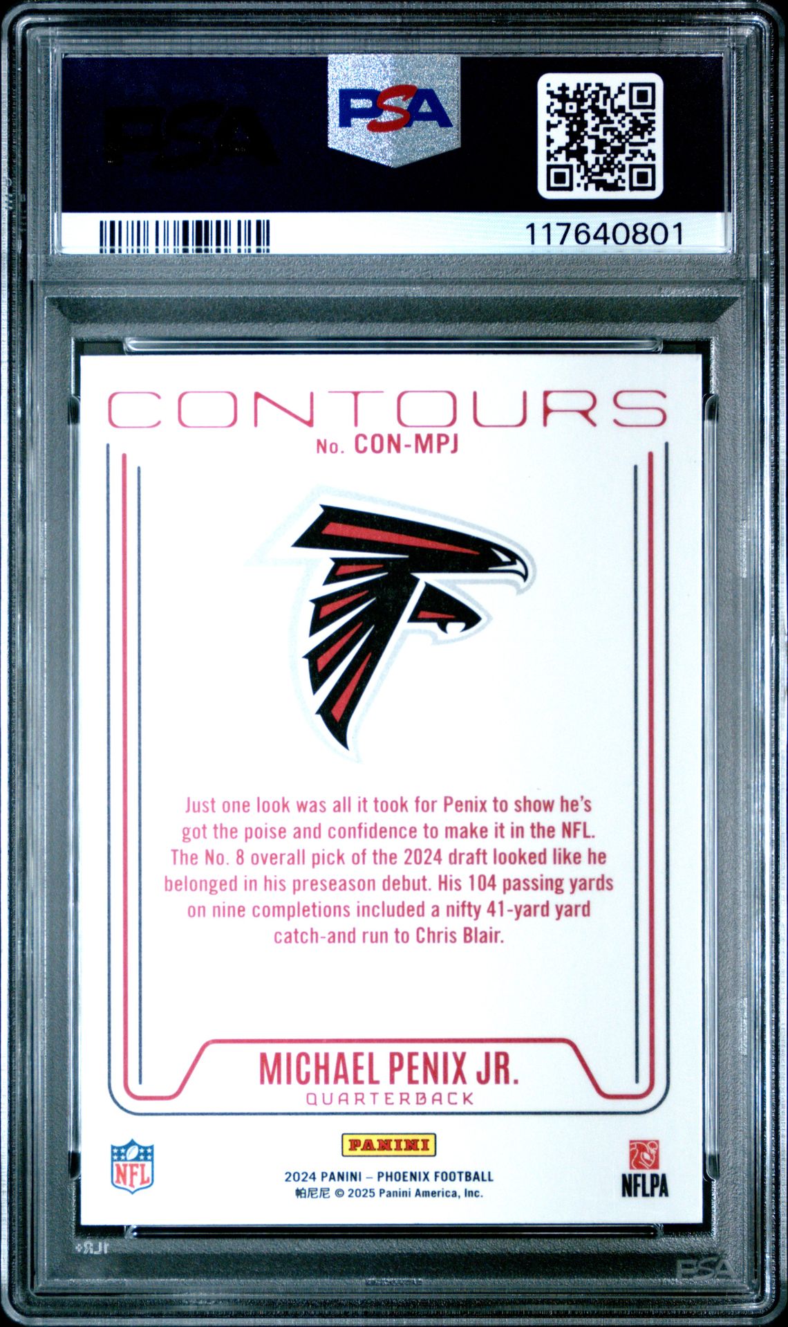 2024 Panini Phoenix Contours Michael Penix Jr. #Conmpj Nm-Mt 8 back