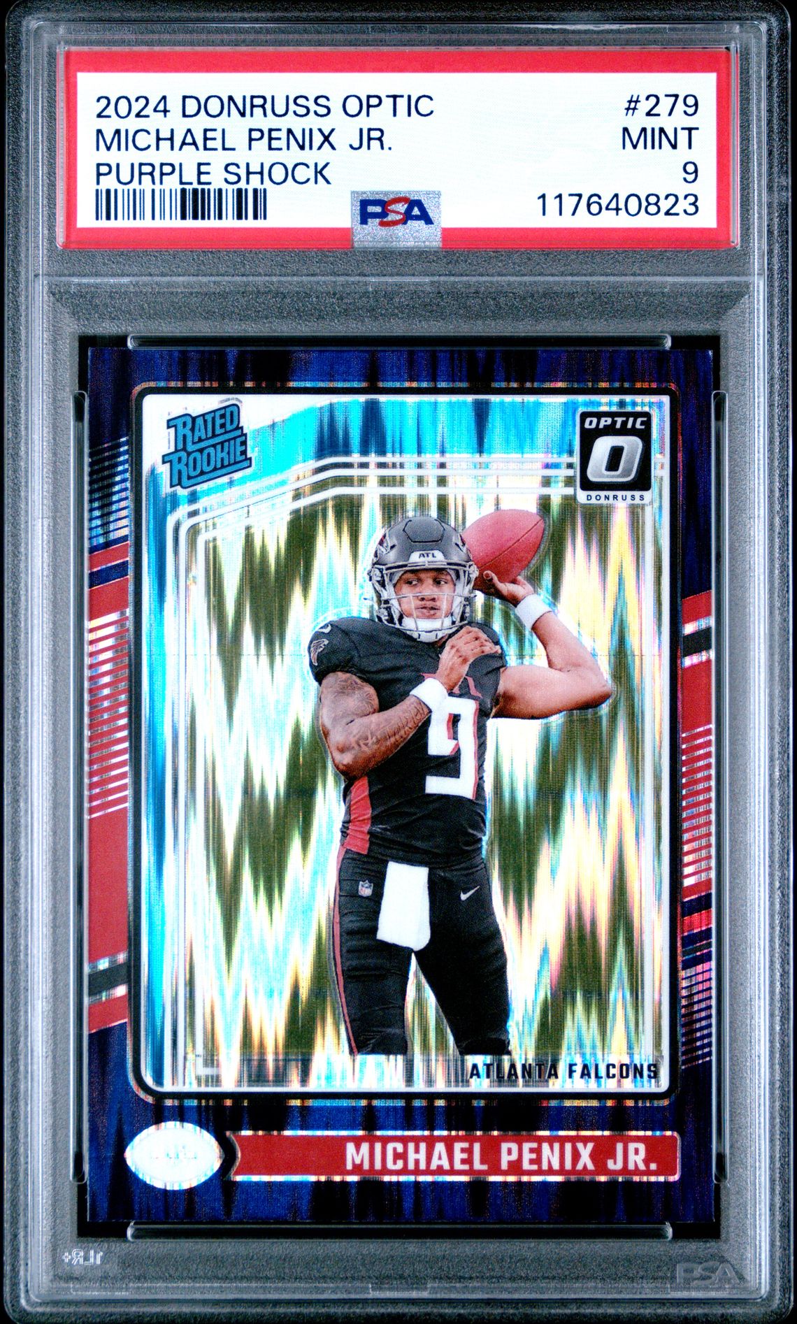 2024 Panini Donruss Optic Michael Penix Jr. #279 (Purple Shock) Mint 9 front