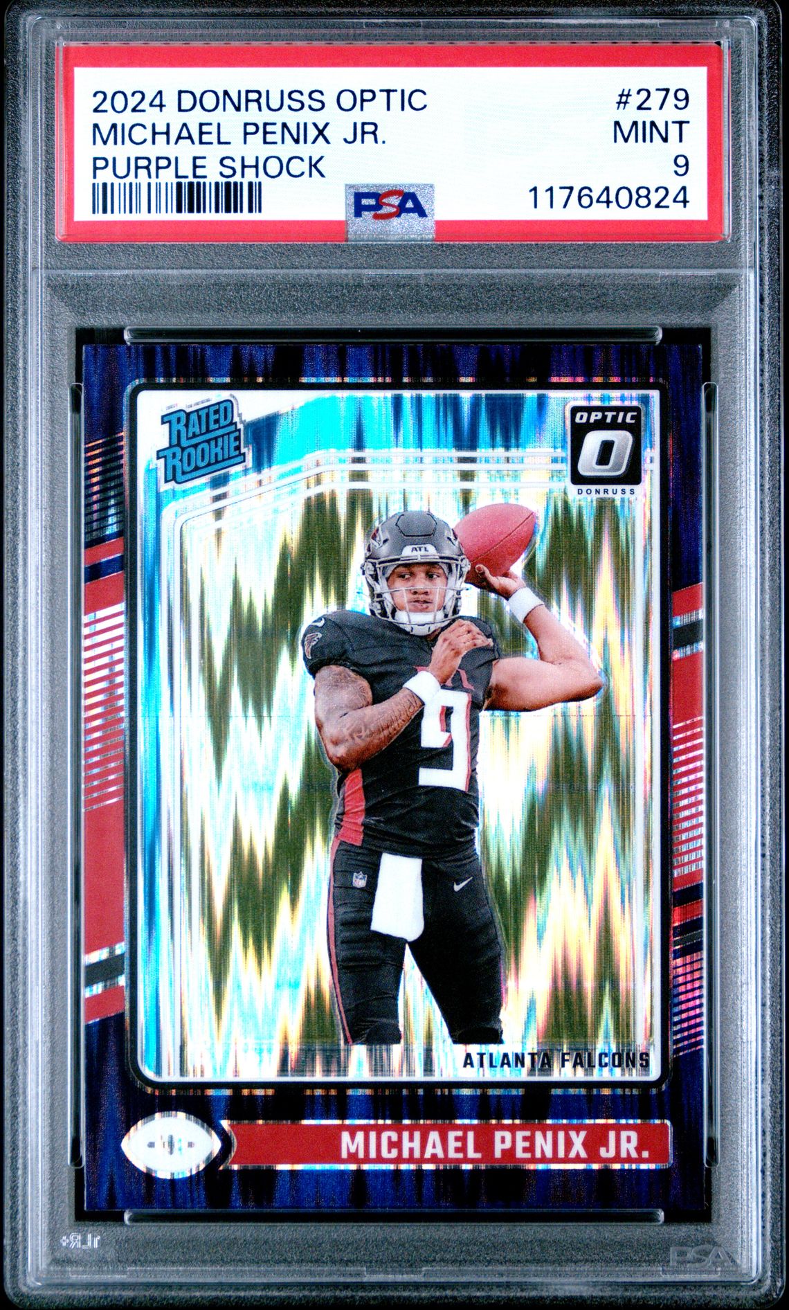 2024 Panini Donruss Optic Michael Penix Jr. #279 (Purple Shock) Mint 9 front