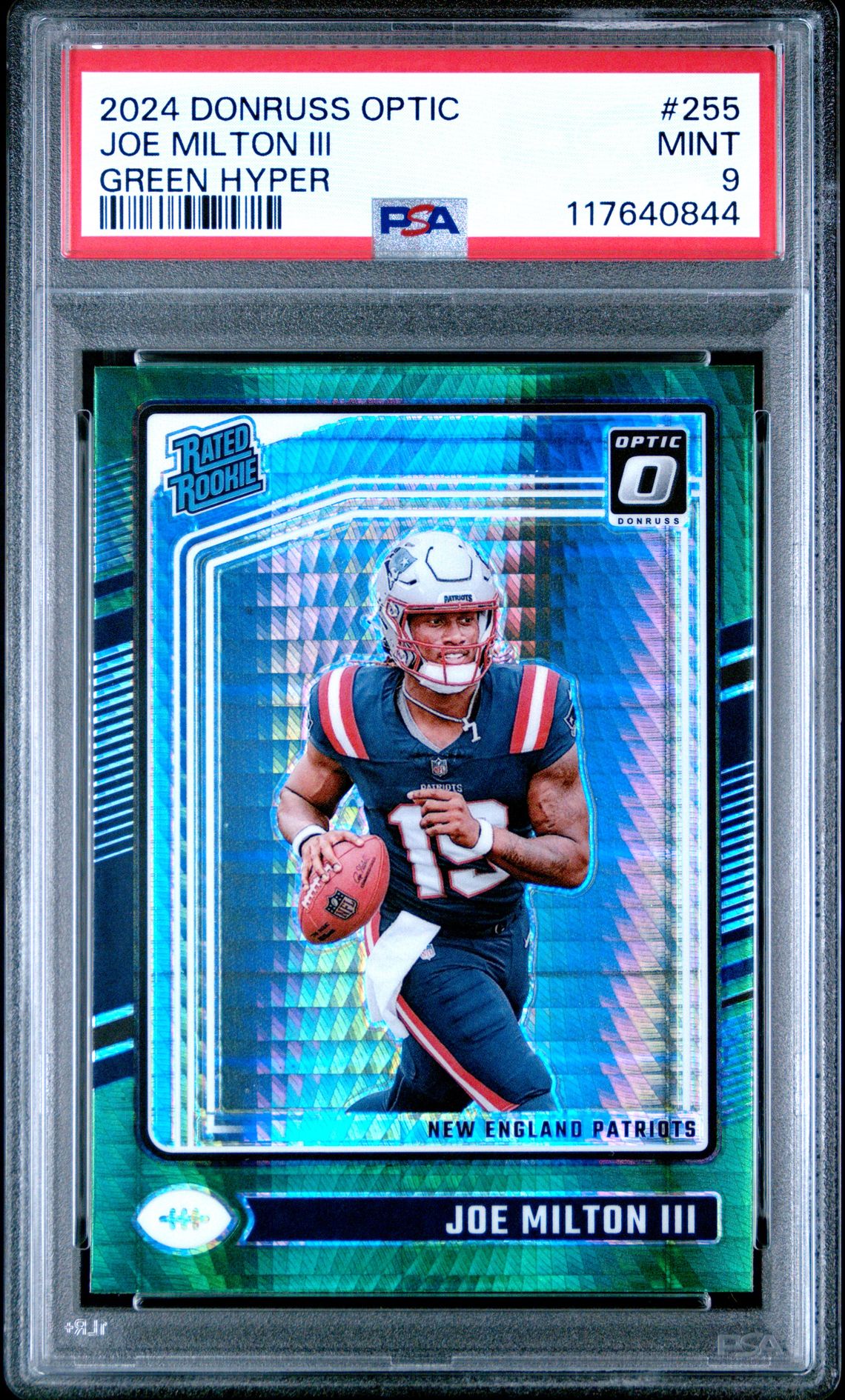 2024 Panini Donruss Optic Joe Milton Iii #255 (Green Hyper) Mint 9 front