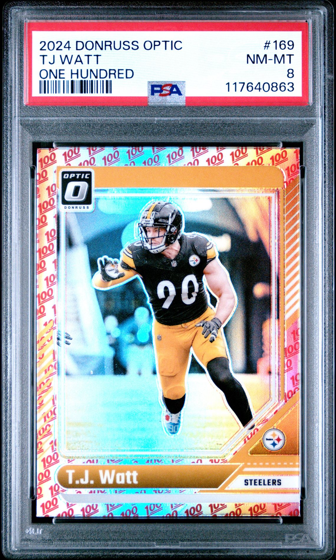 2024 Panini Donruss Optic Tj Watt #169 (One Hundred) Nm-Mt 8 front