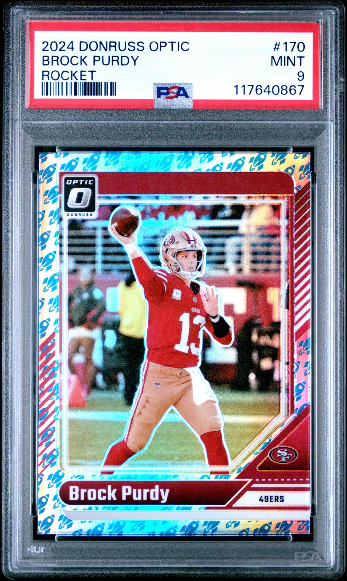 2024 Panini Donruss Optic Brock Purdy #170 (Rocket) Mint 9 front