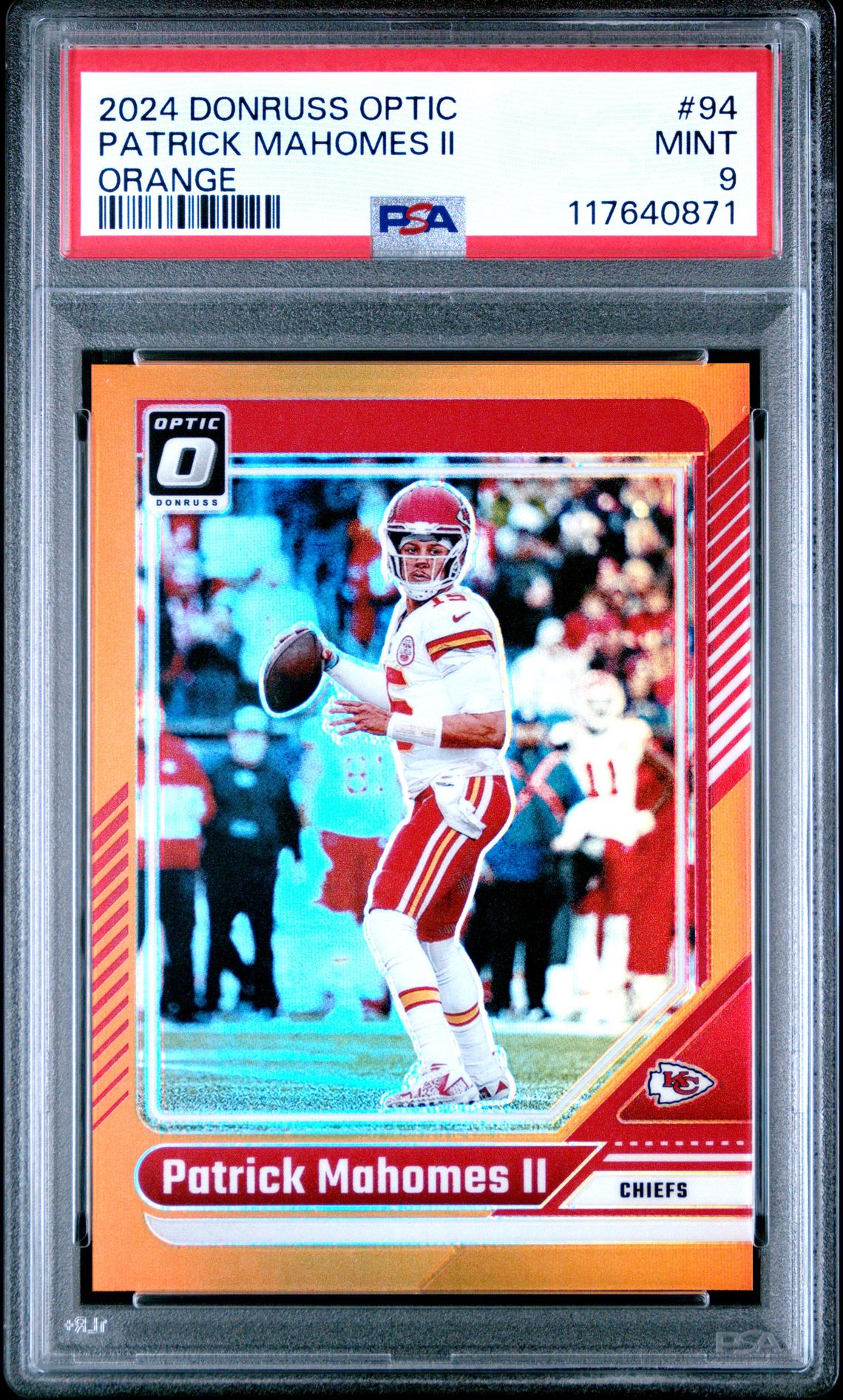 2024 Panini Donruss Optic Patrick Mahomes Ii #94 (Orange) Mint 9 front
