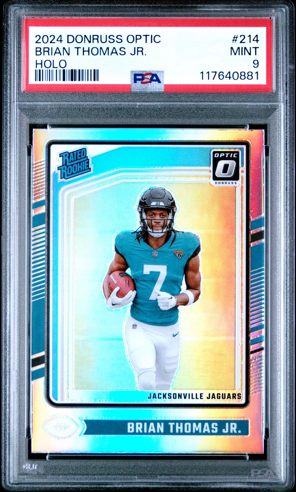 2024 Panini Donruss Optic Brian Thomas Jr. #214 (Holo) Mint 9 front
