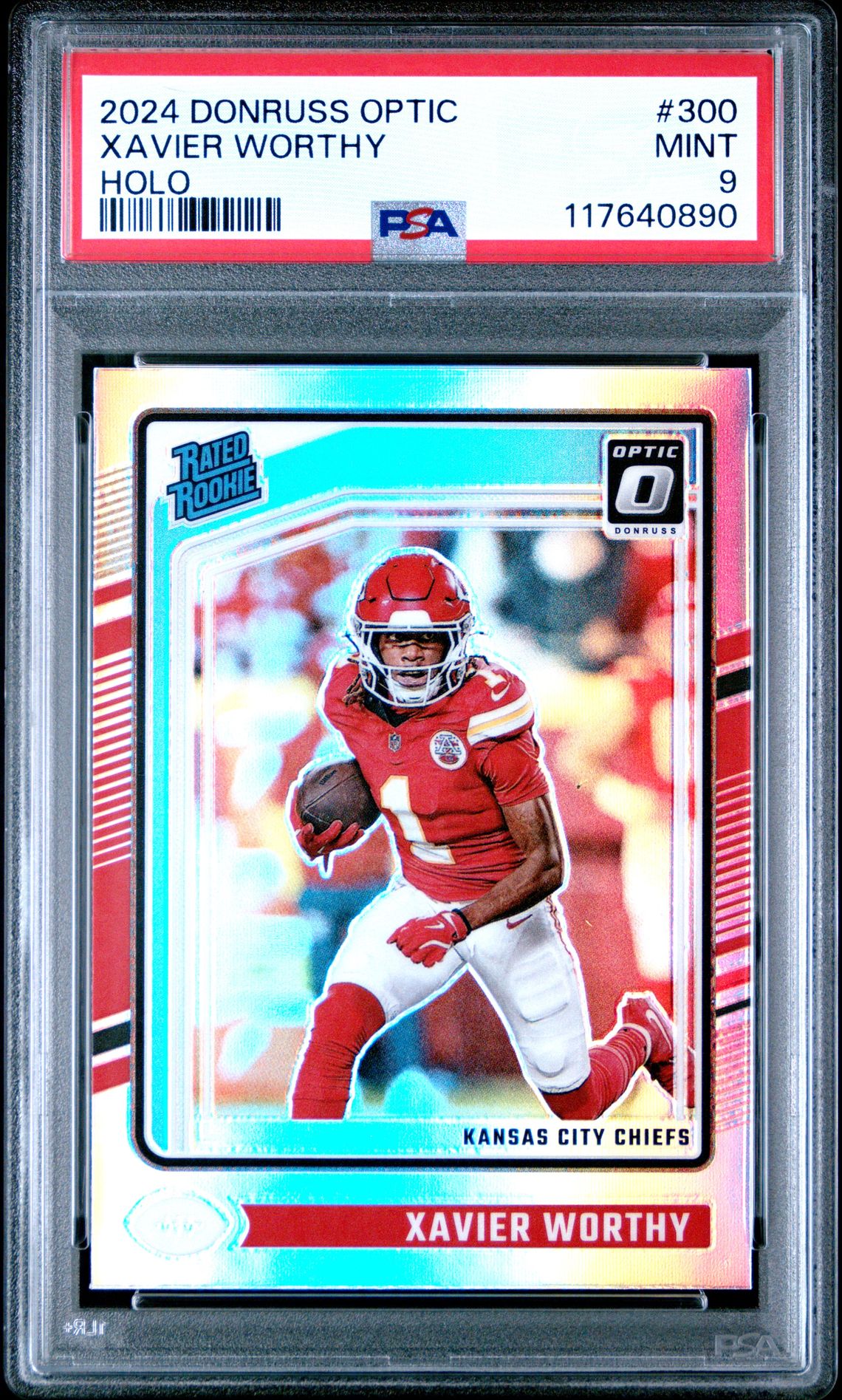 2024 Panini Donruss Optic Xavier Worthy #300 (Holo) Mint 9 front