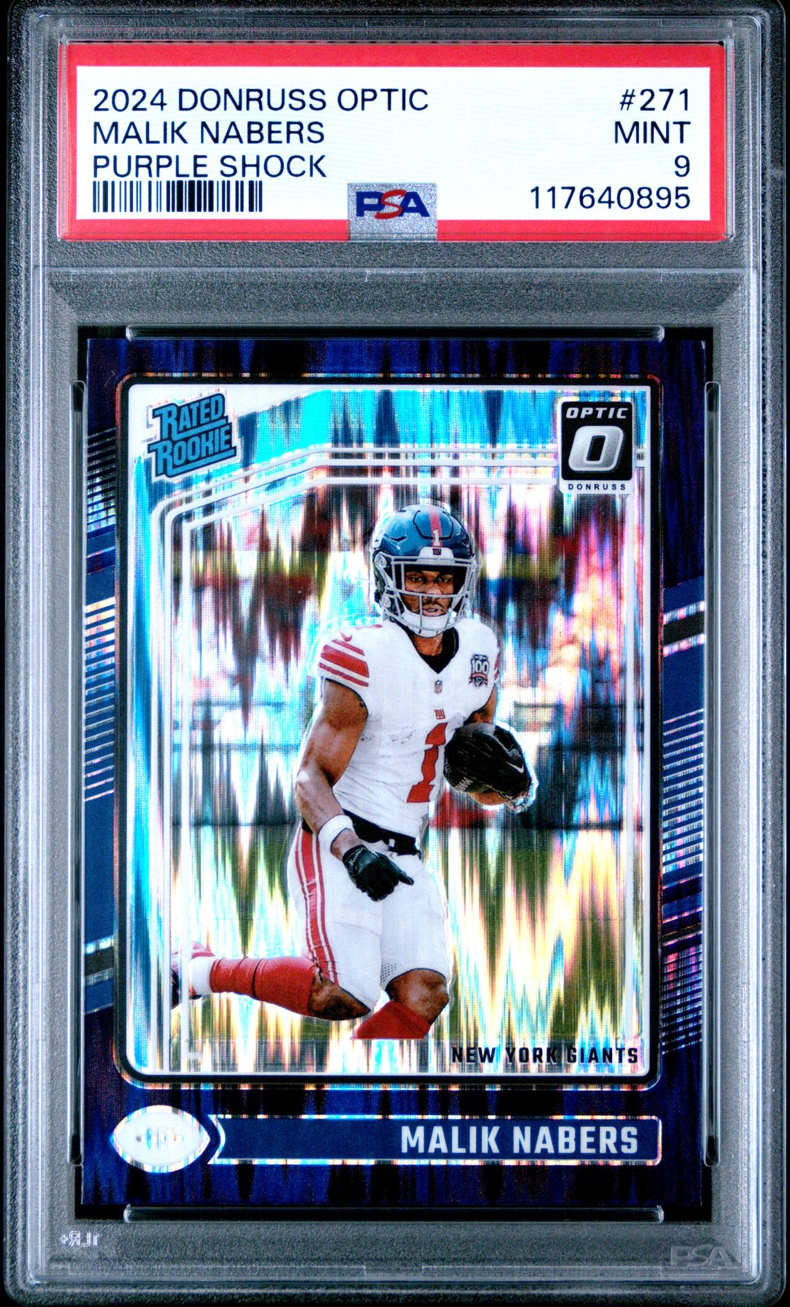 2024 Panini Donruss Optic Malik Nabers #271 (Purple Shock) Mint 9 front