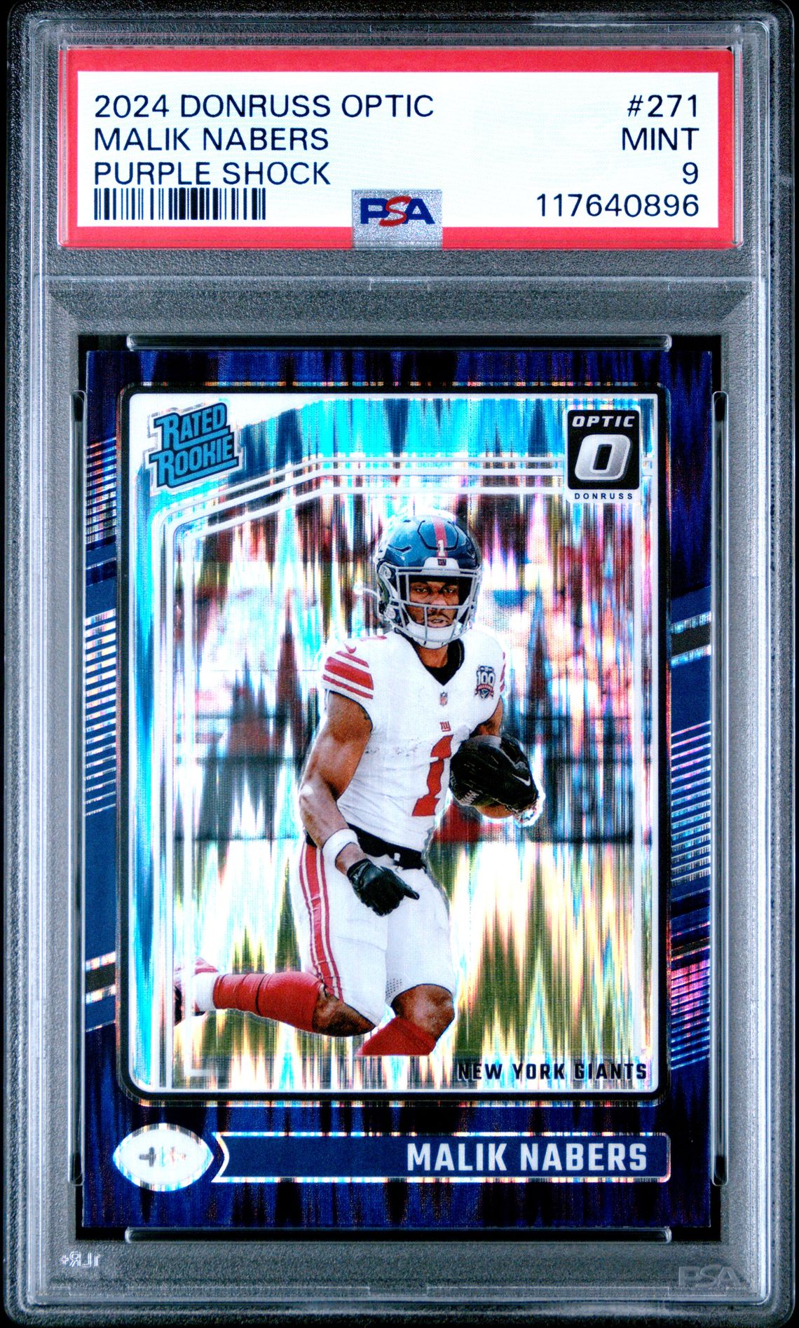 2024 Panini Donruss Optic Malik Nabers #271 (Purple Shock) Mint 9 front