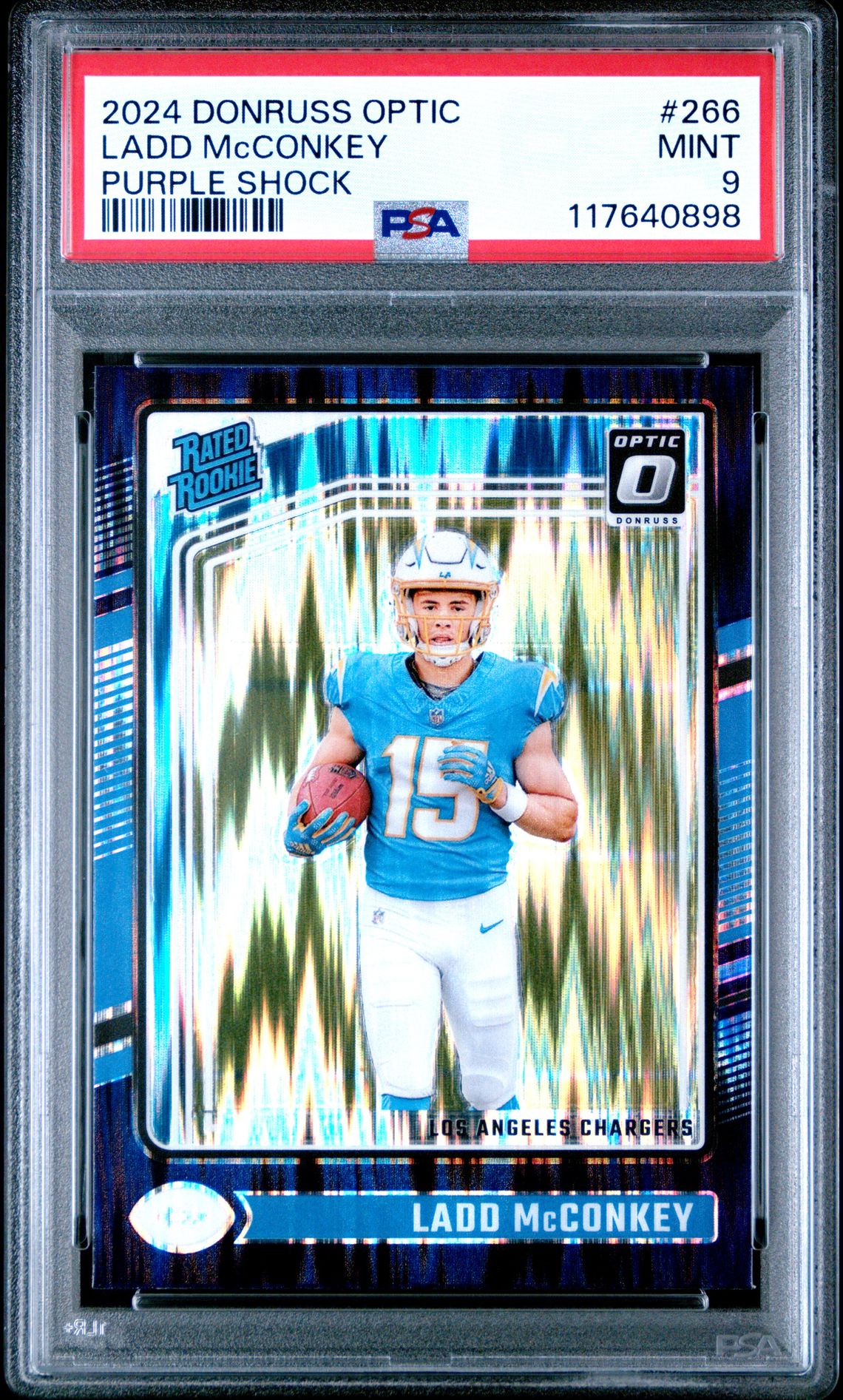 2024 Panini Donruss Optic Ladd Mcconkey #266 (Purple Shock) Mint 9 front