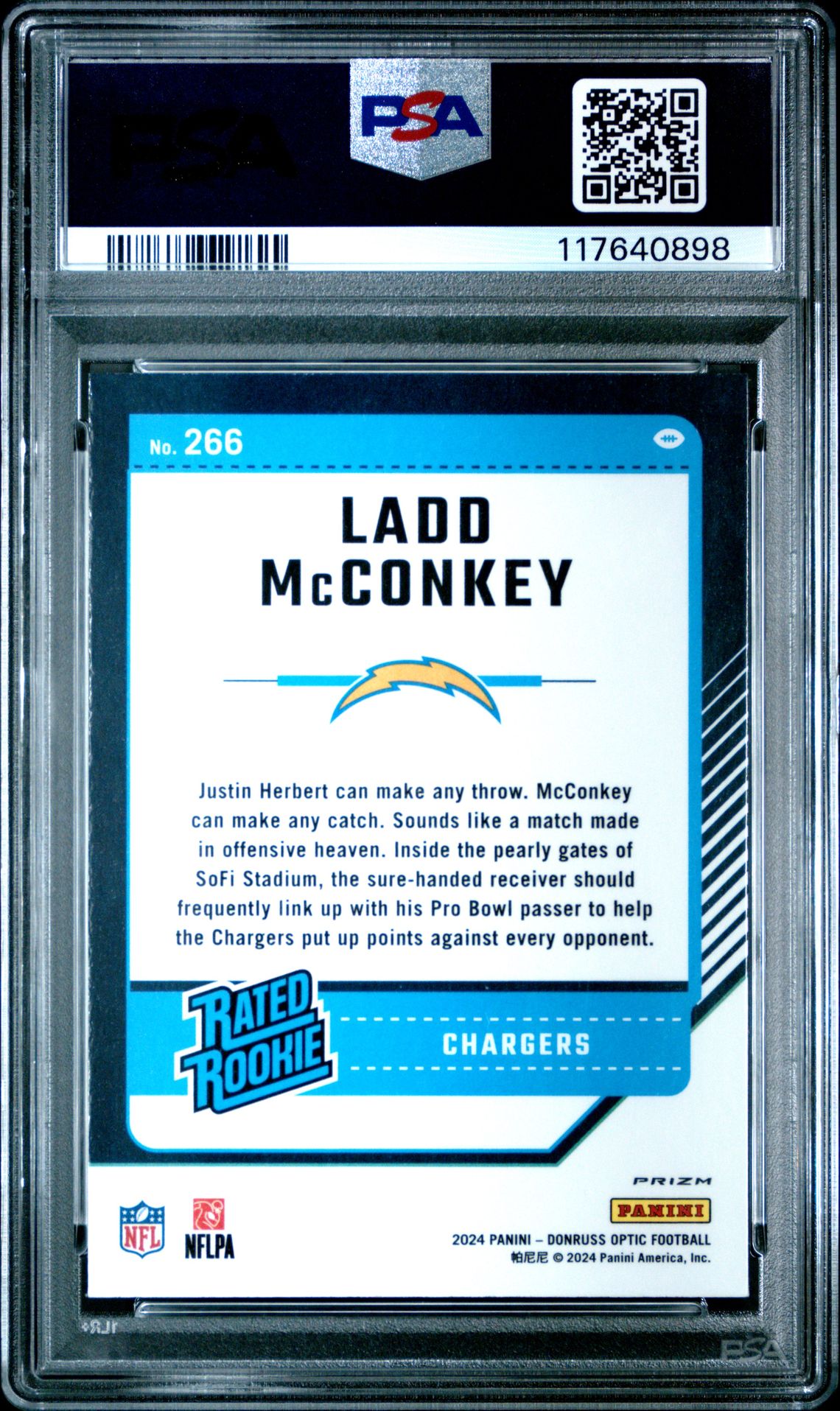 2024 Panini Donruss Optic Ladd Mcconkey #266 (Purple Shock) Mint 9 back