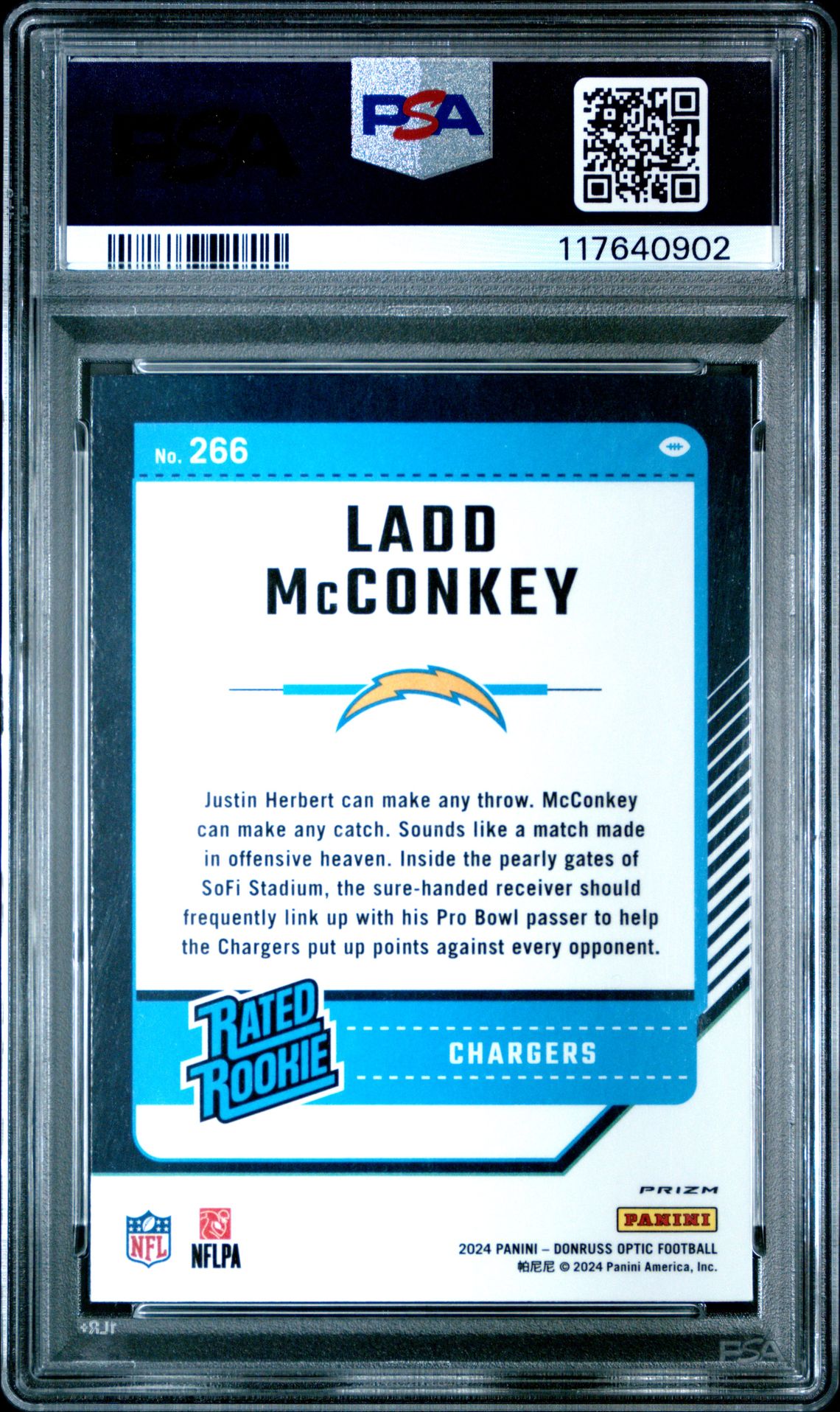 2024 Panini Donruss Optic Ladd Mcconkey #266 (Holo) Mint 9 back