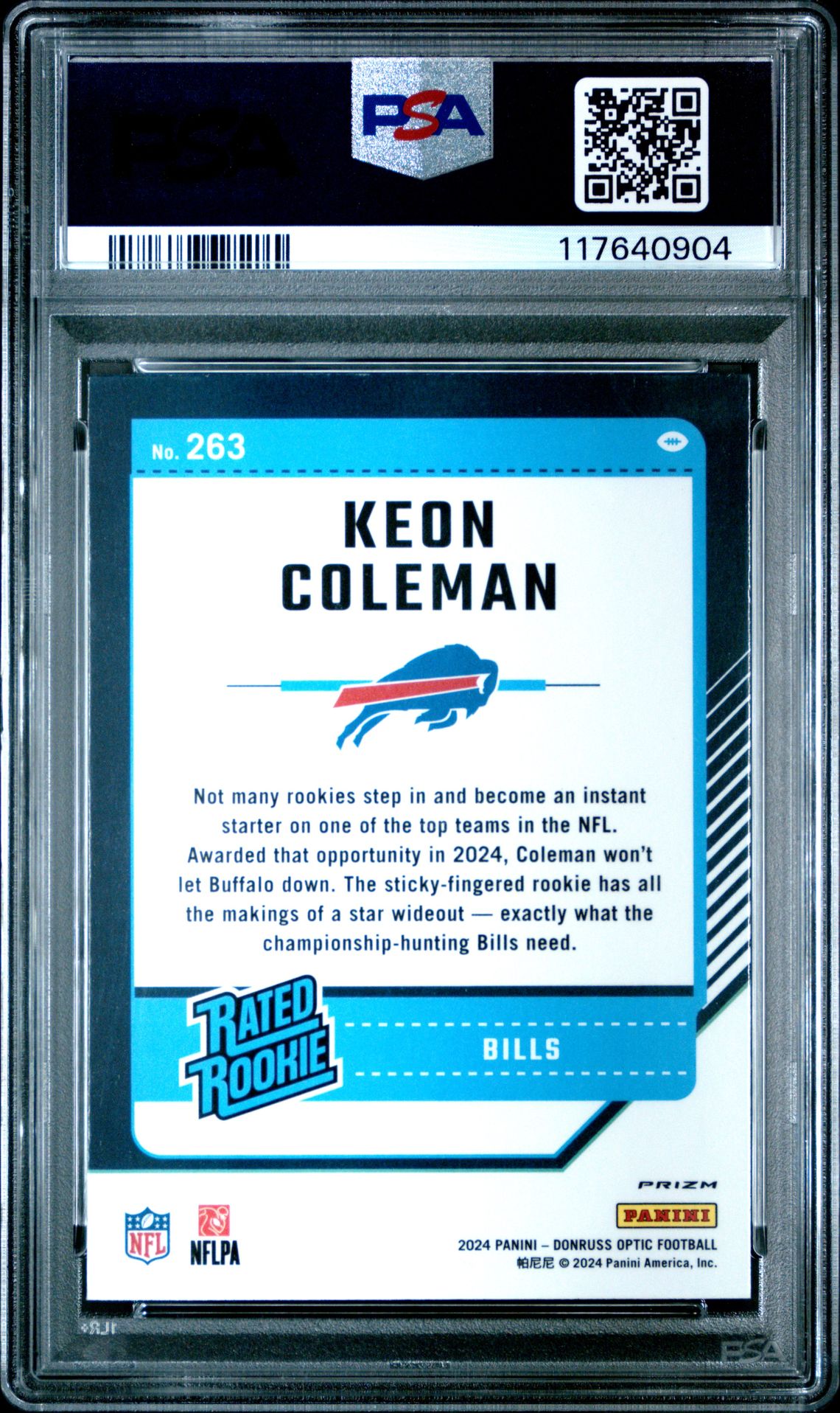 2024 Panini Donruss Optic Keon Coleman #263 (Stars) Mint 9 back