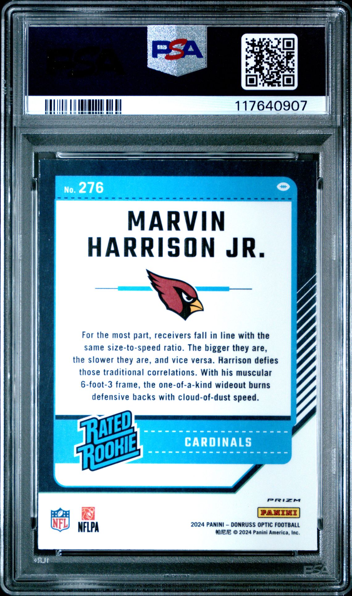 2024 Panini Donruss Optic Marvin Harrison Jr. #276 (Purple Shock) Nm-Mt 8 back