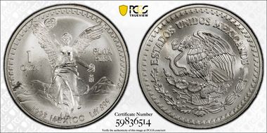 1993-Mo Onza Libertad Ag MS68