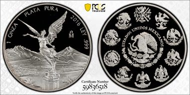 2016-Mo Onza Libertad Ag PR70DCAM