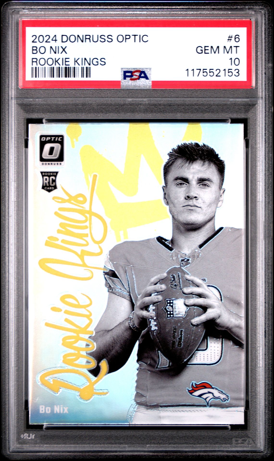 2024 Panini Donruss Optic Rookie Kings Bo Nix #6 Gem Mt 10 front
