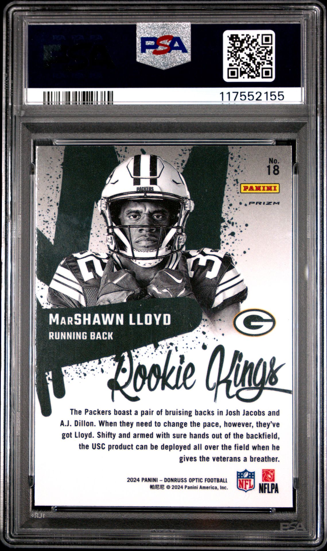 2024 Panini Donruss Optic Rookie Kings Marshawn Lloyd #18 Nm-Mt 8 back